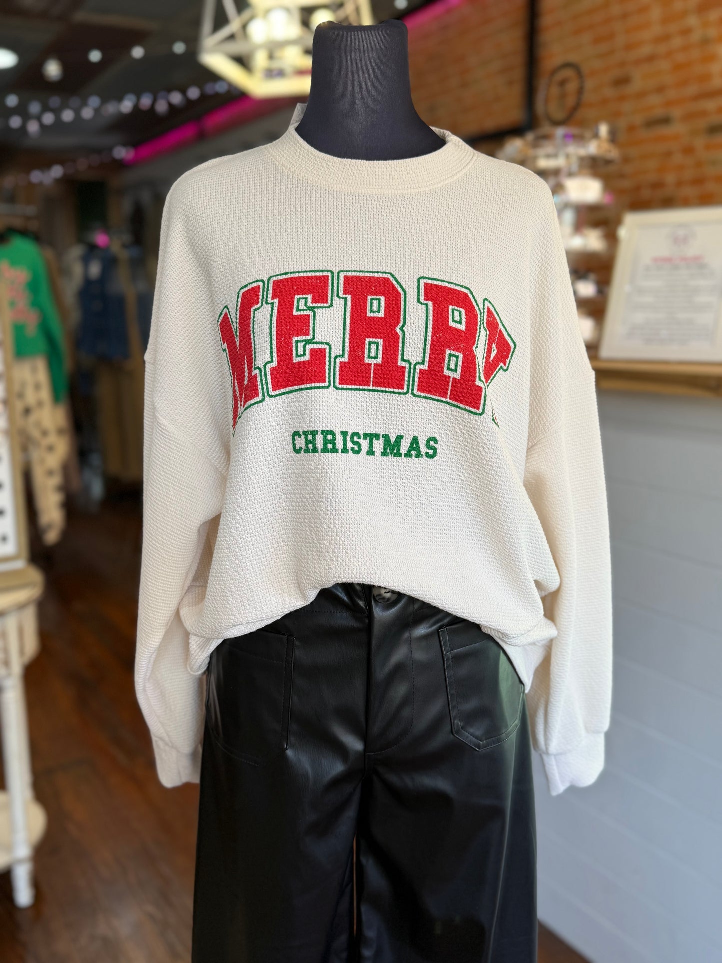 Merry Christmas Cloudy Knit Top