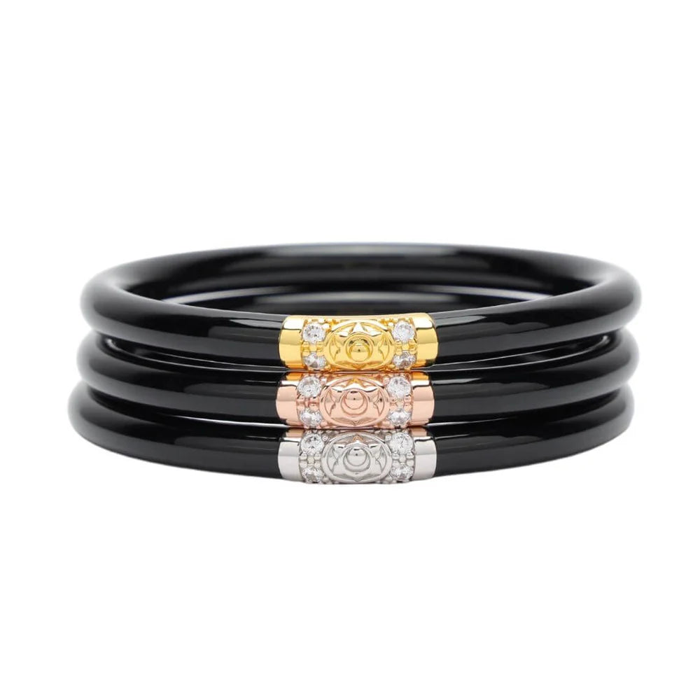 Three Kings All Weather Bangles in Black - BuDhaGirl