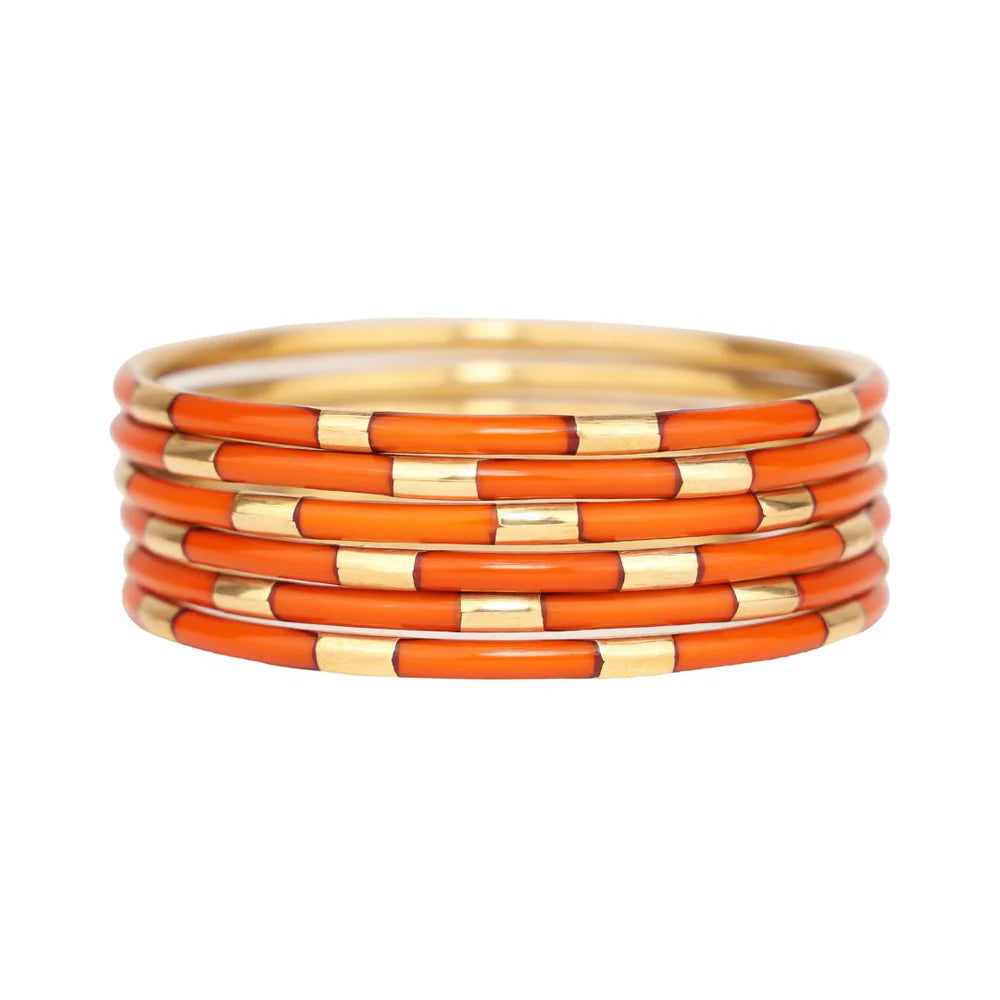 Burnt Orange Veda Bangles (Set of 6) - BuDhaGirl