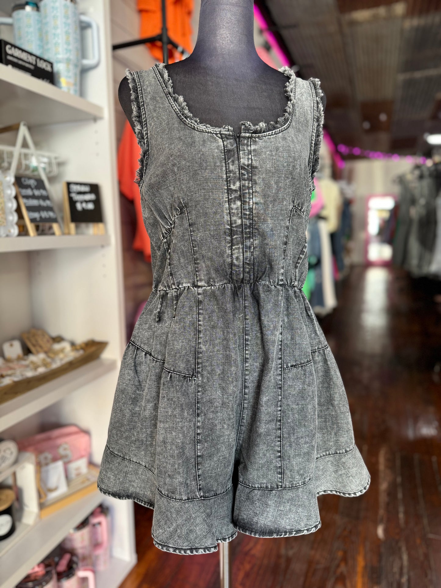 All Indigo Romper in Black