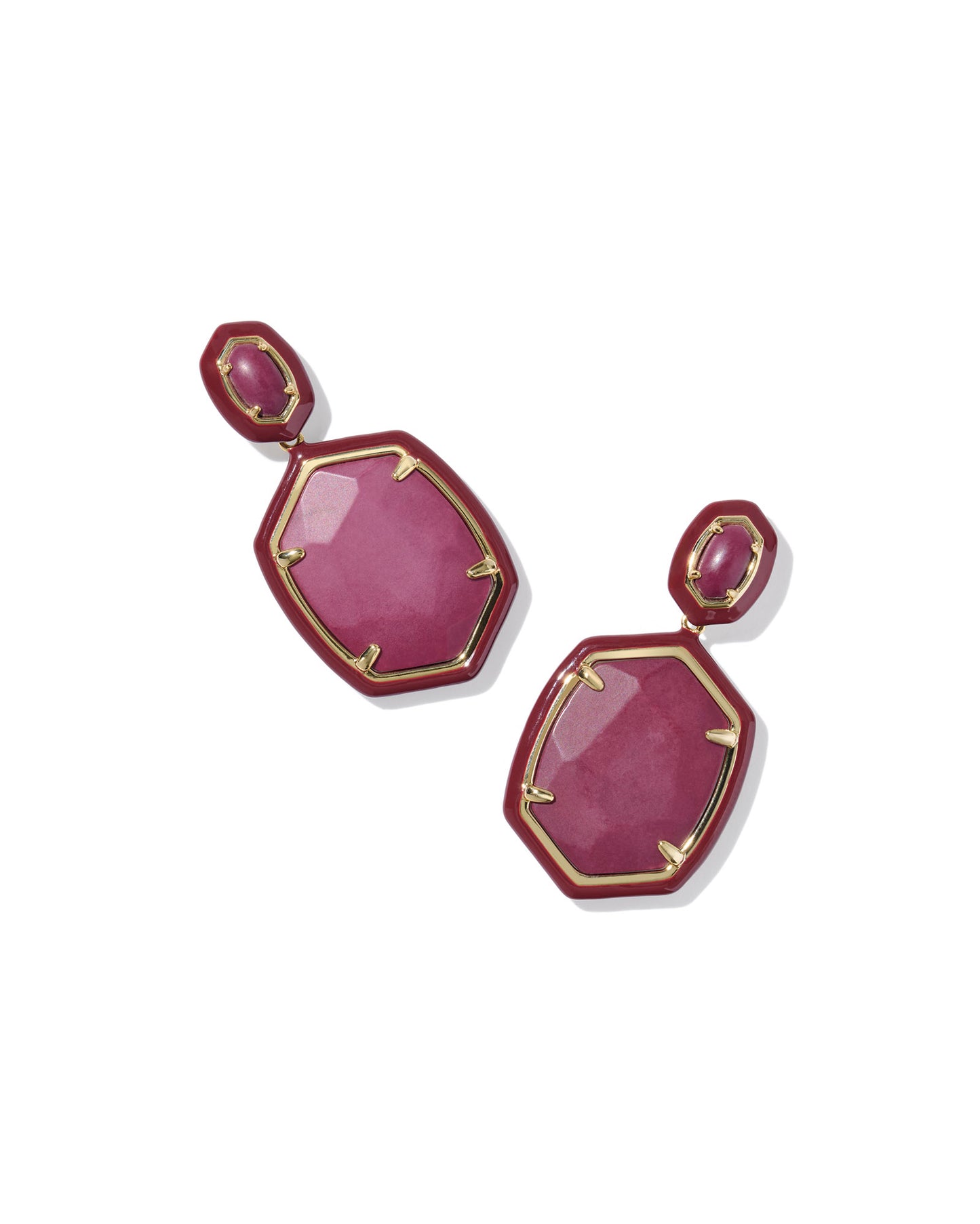 Daphne Enamel Frame Drop Earrings - KS