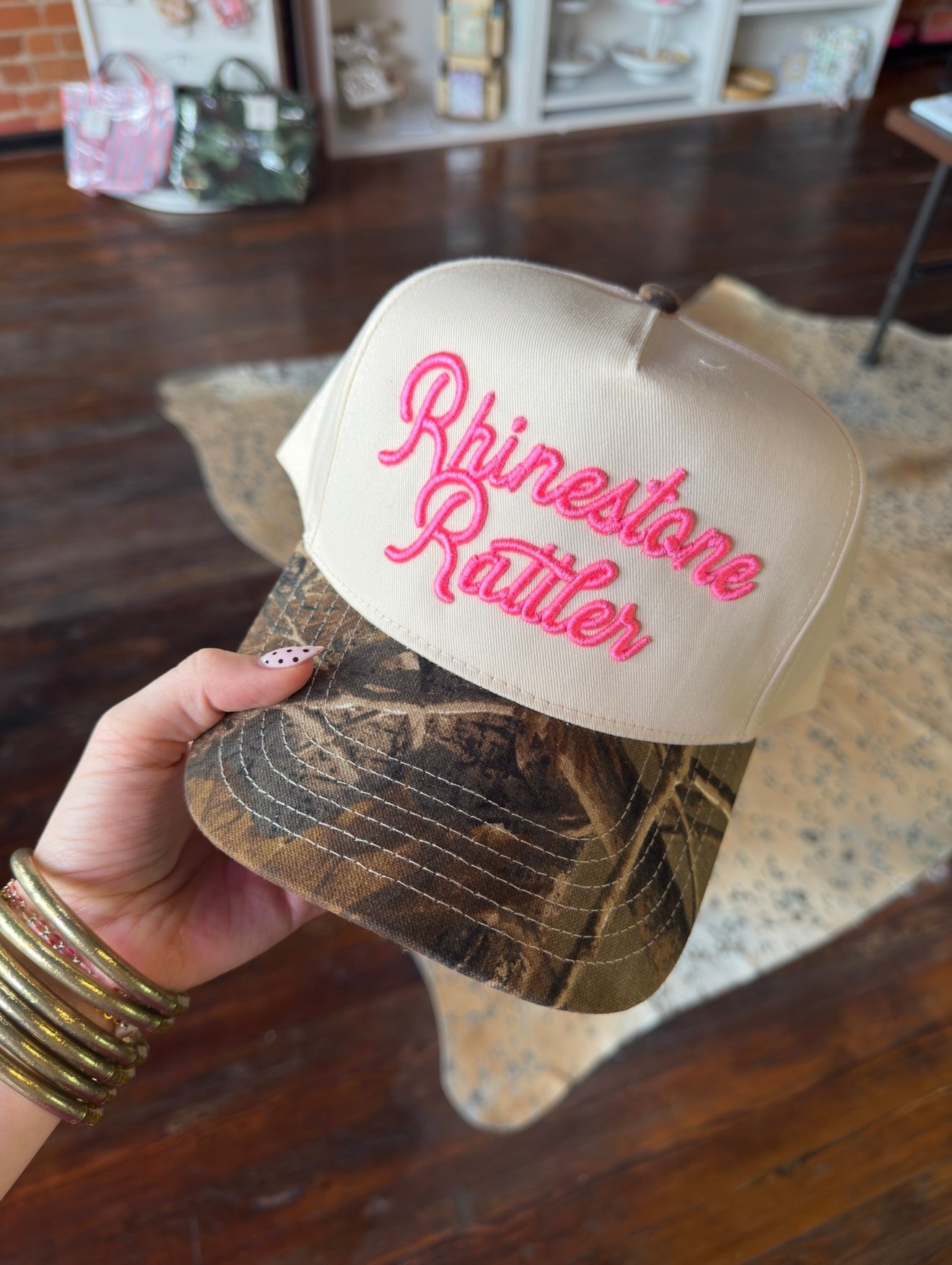Rhinestone Rattler Camo Trucker Hat
