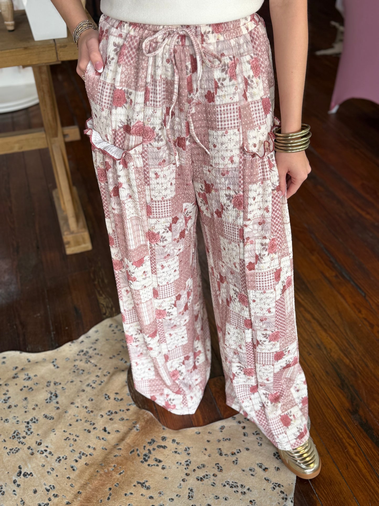 Rose Patchwork Pants
