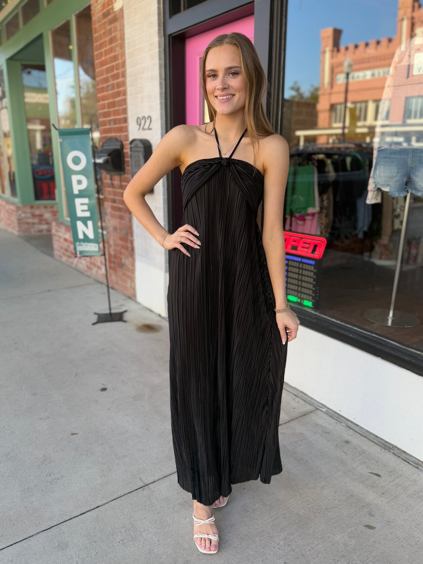 Halter Summer Dress in Black