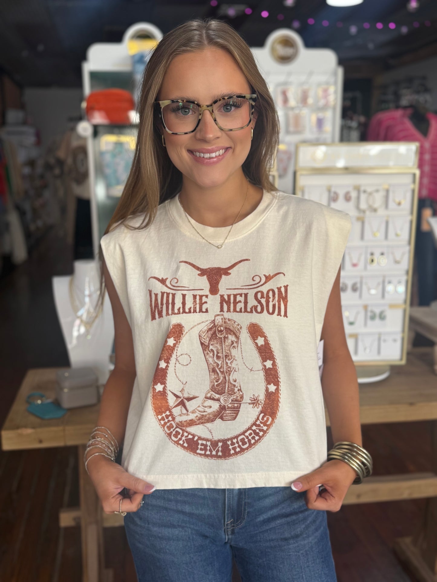Willie Nelson UT Longhorns Muscle Tank