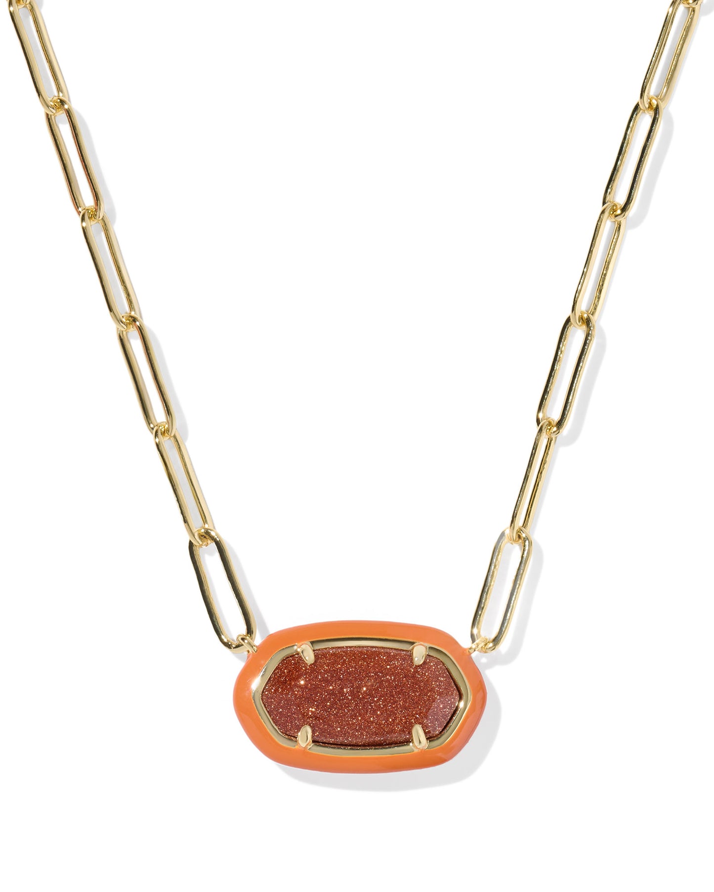 Elisa Enamel Frame Paperclip Necklace - KS