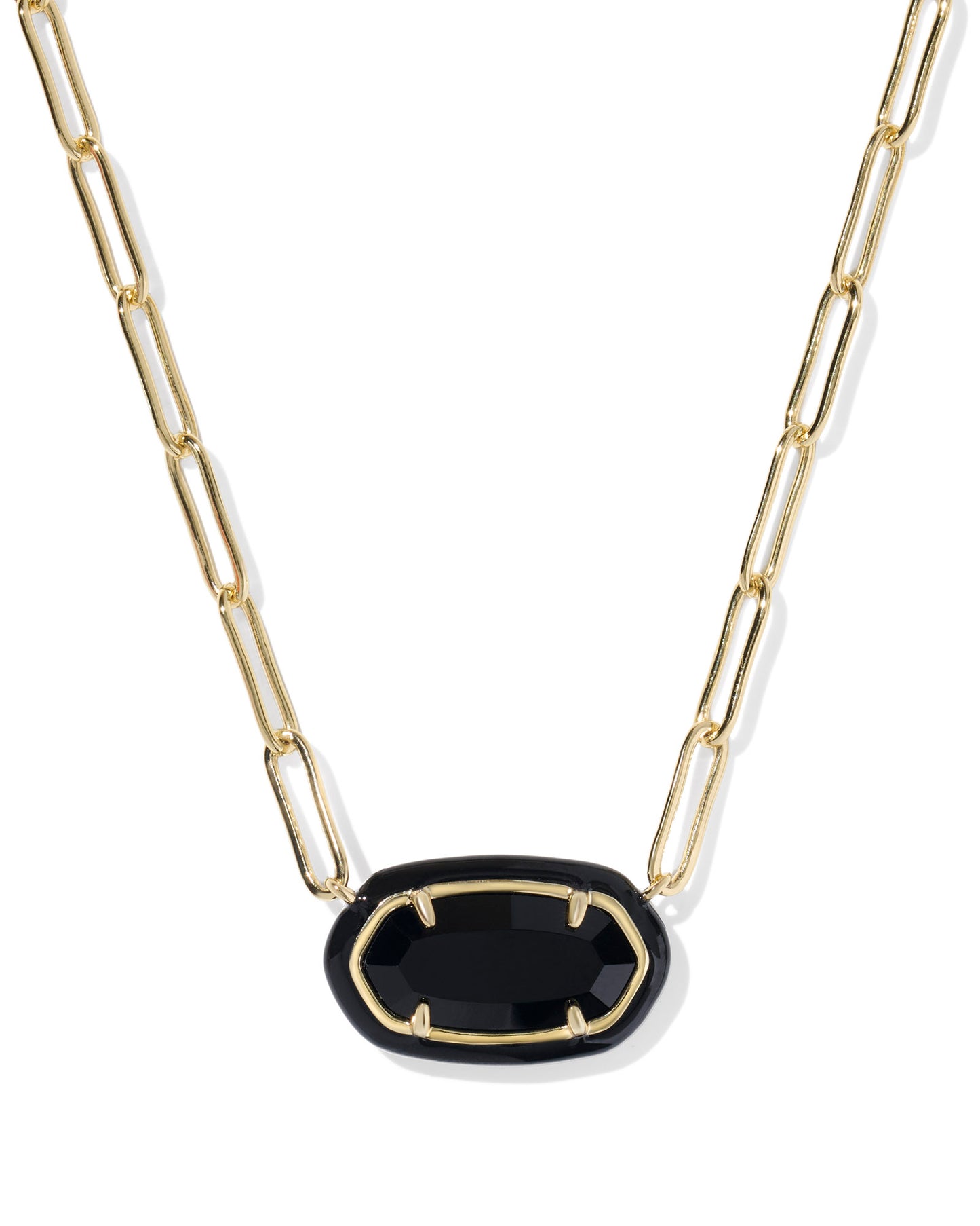 Elisa Enamel Frame Paperclip Necklace - KS