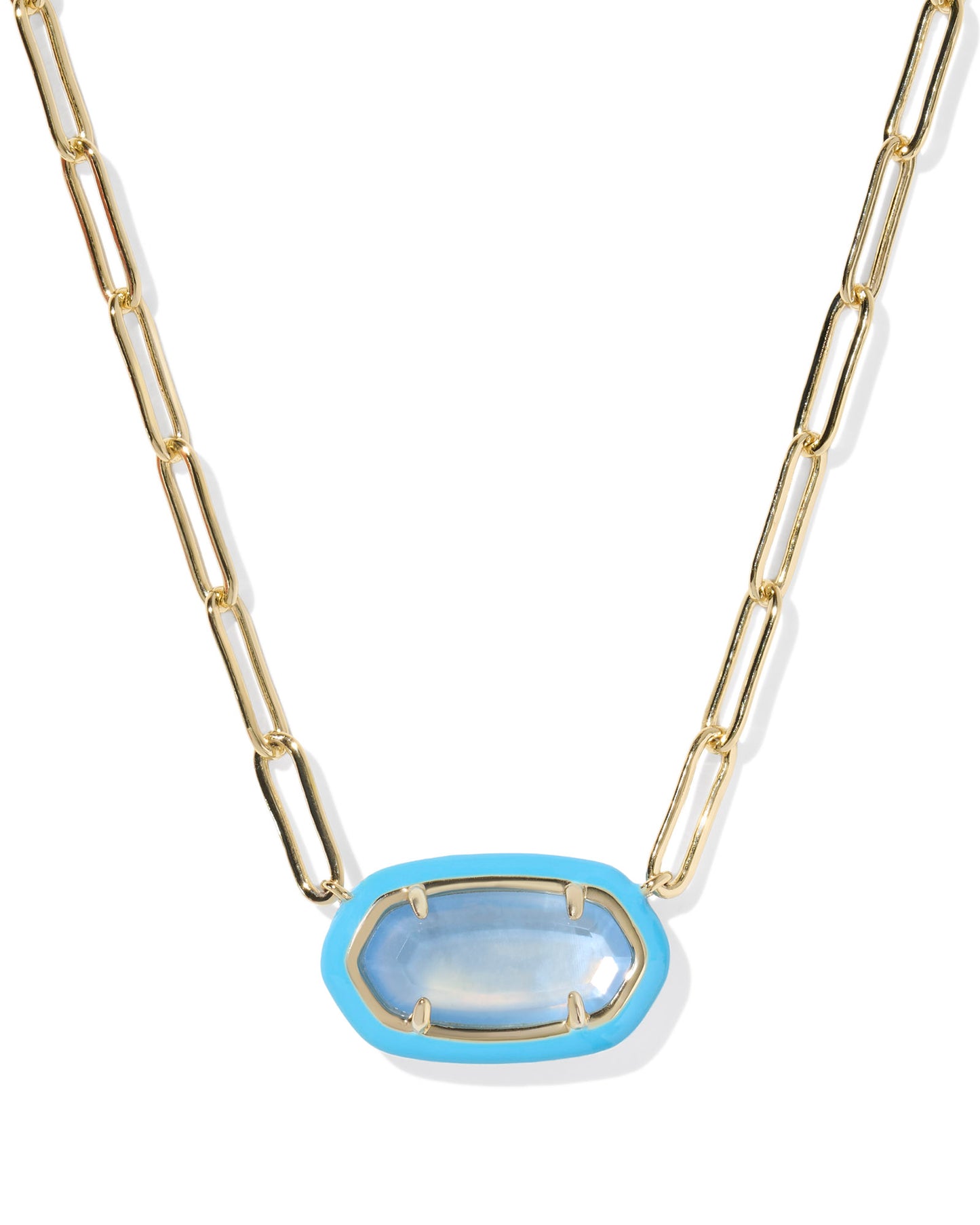 Elisa Enamel Frame Paperclip Necklace - KS