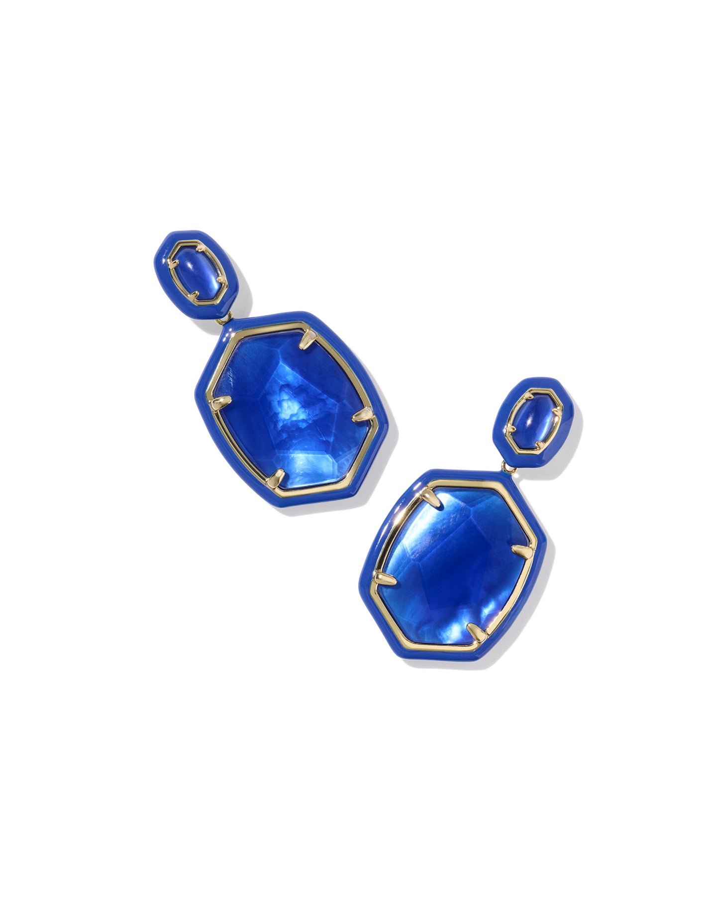 Daphne Enamel Frame Drop Earrings - KS