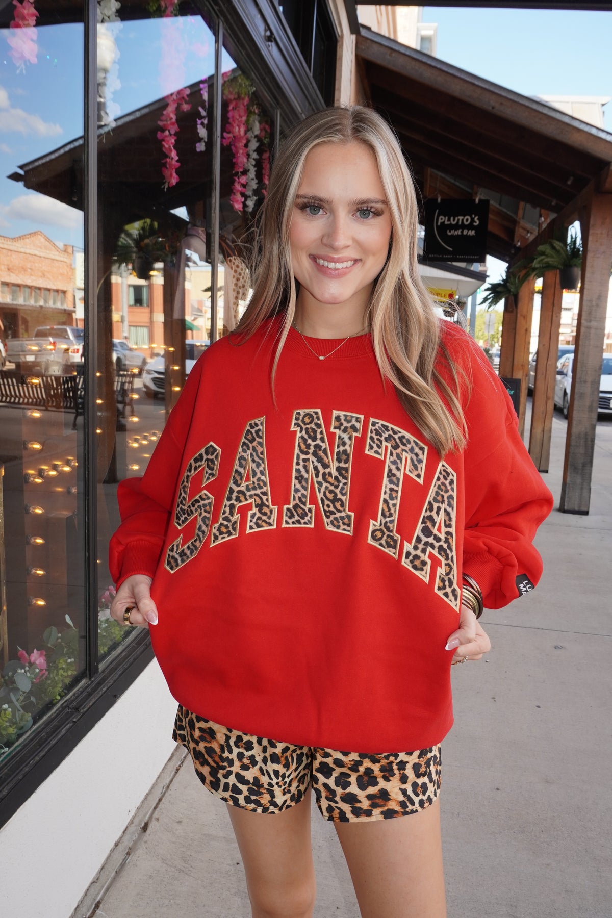 Lulu Mac Santa Sweatshirt in Red Lep