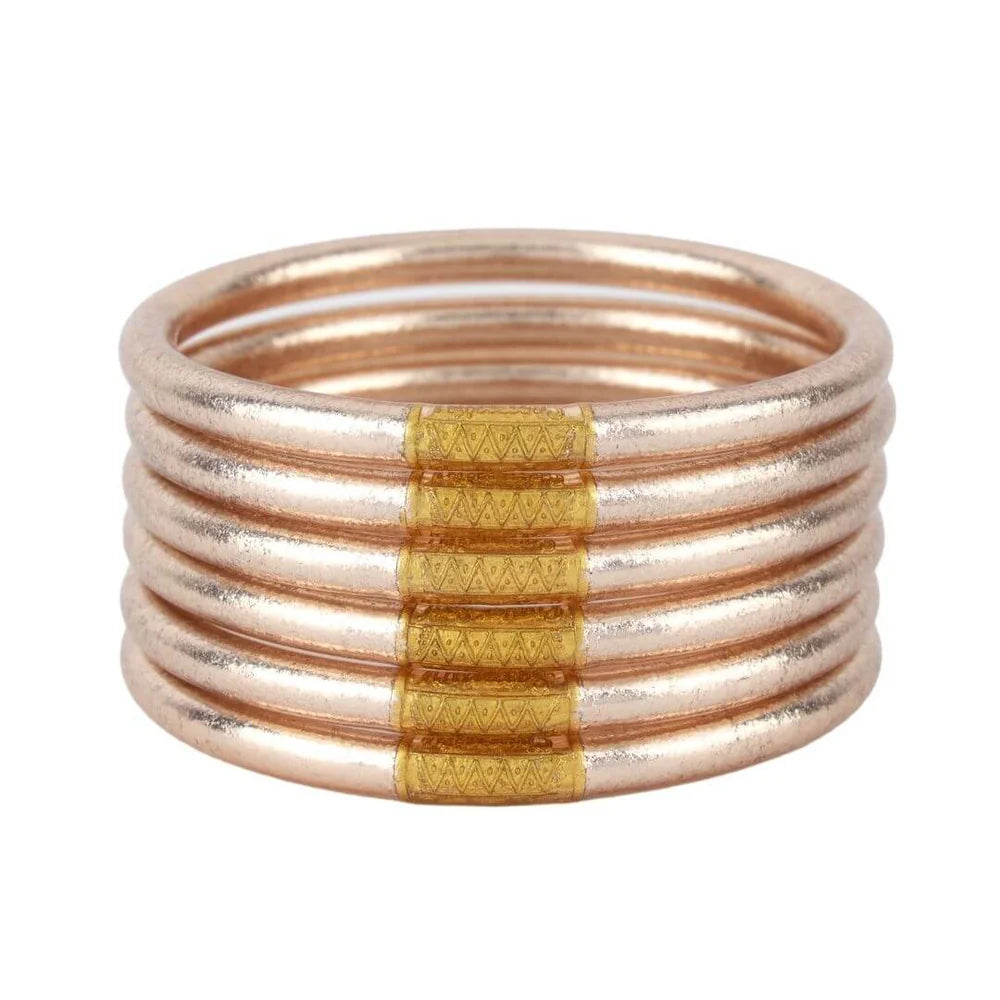 Champagne All Weather Bangles (Set of 6) - Serenity Prayer BuDhaGirl