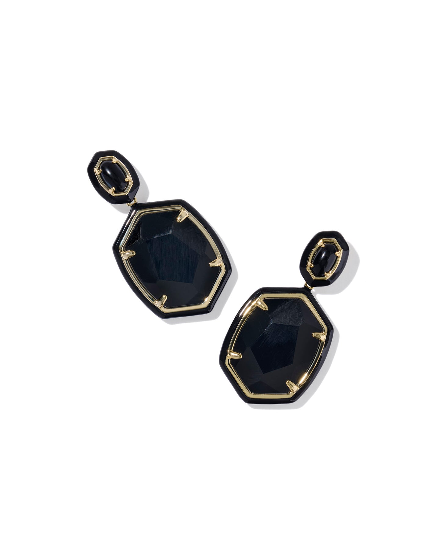 Daphne Enamel Frame Drop Earrings - KS