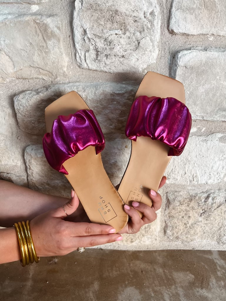 Belinda Sandals in Fuchsia