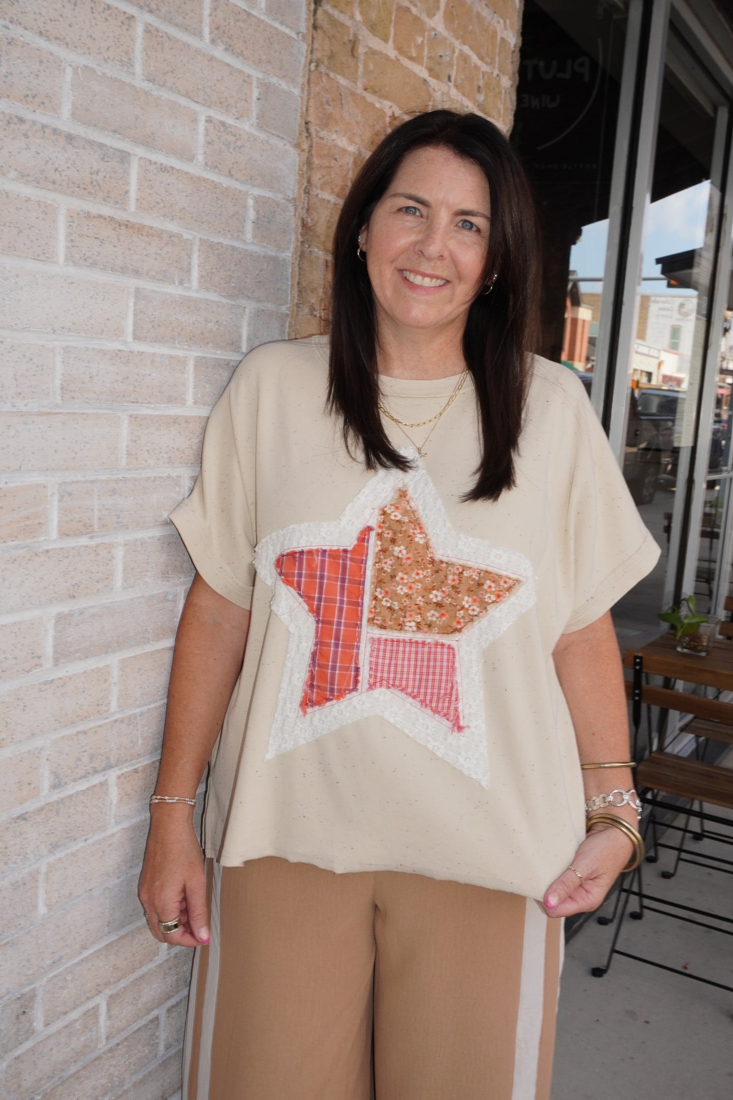 Prairie Star Patchwork Top in Natural