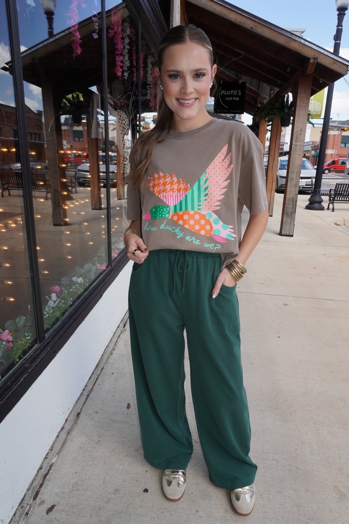 Washed Barrel Sweatpants in Dk Green