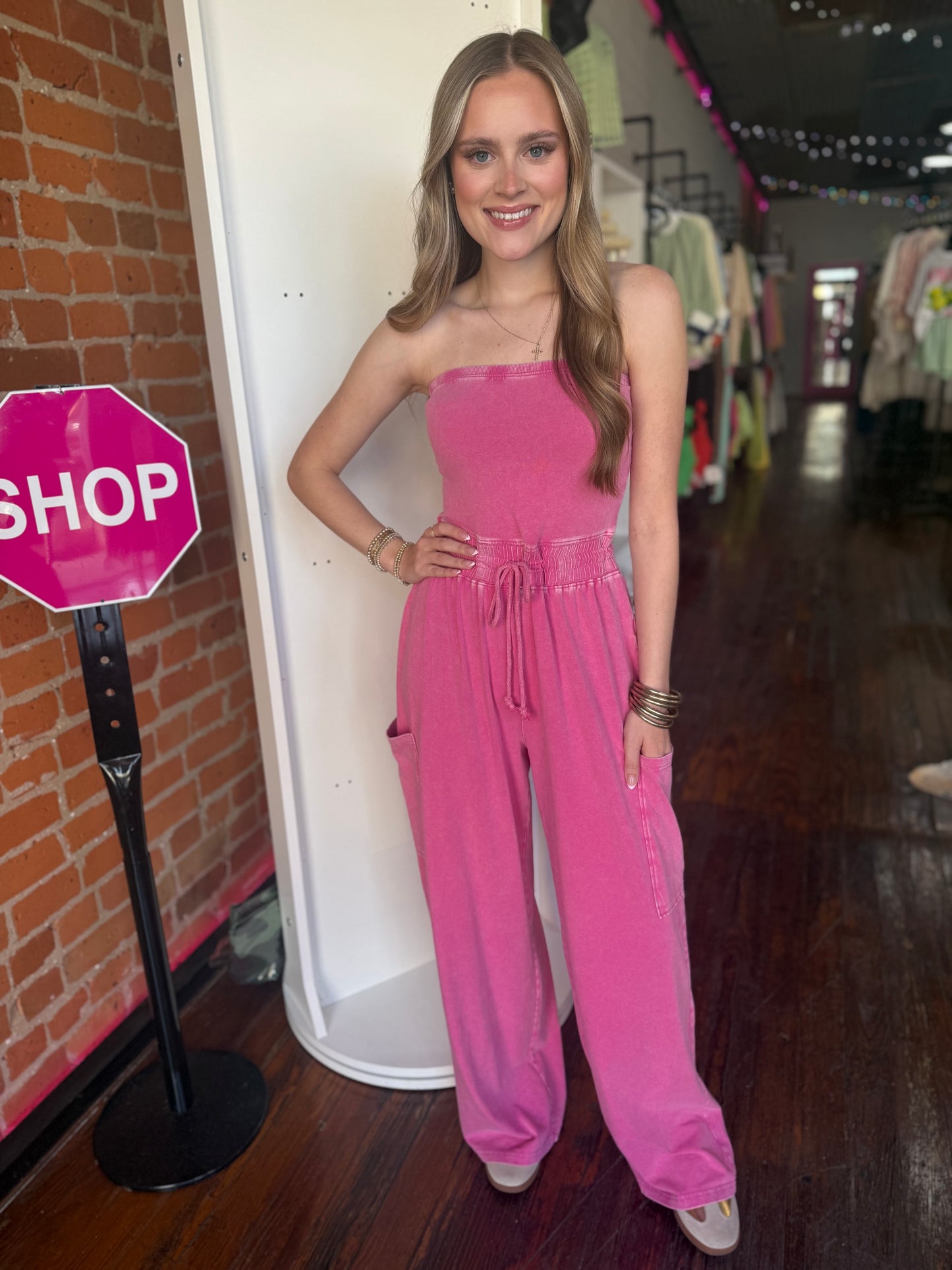 Chill Aesthetic Jumpsuit in Fuchsia