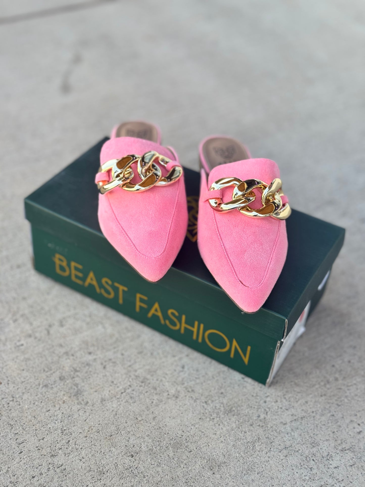 Chain Loafers in Pink