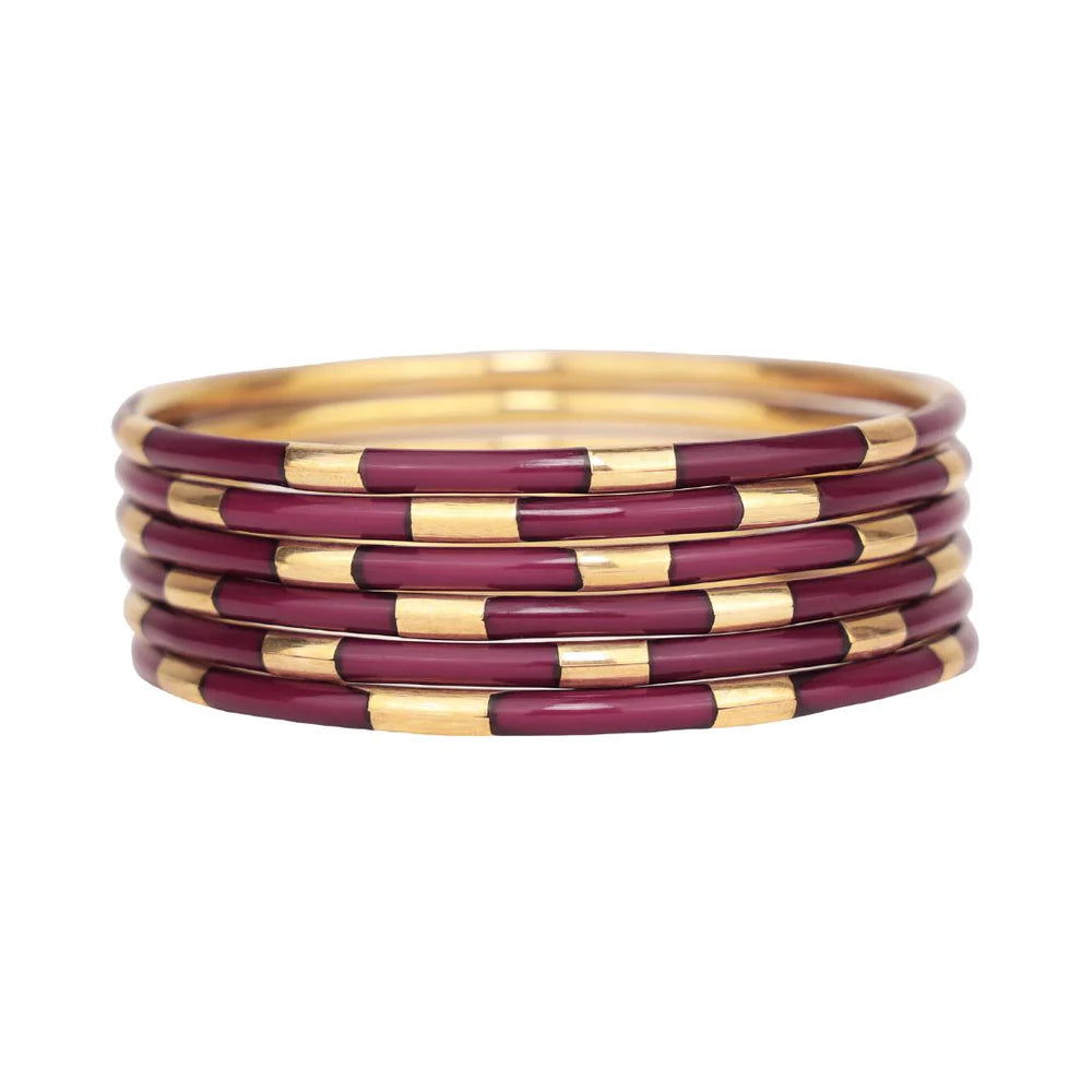 Maroon Veda Bangles Set of 6 - BuDhaGirl