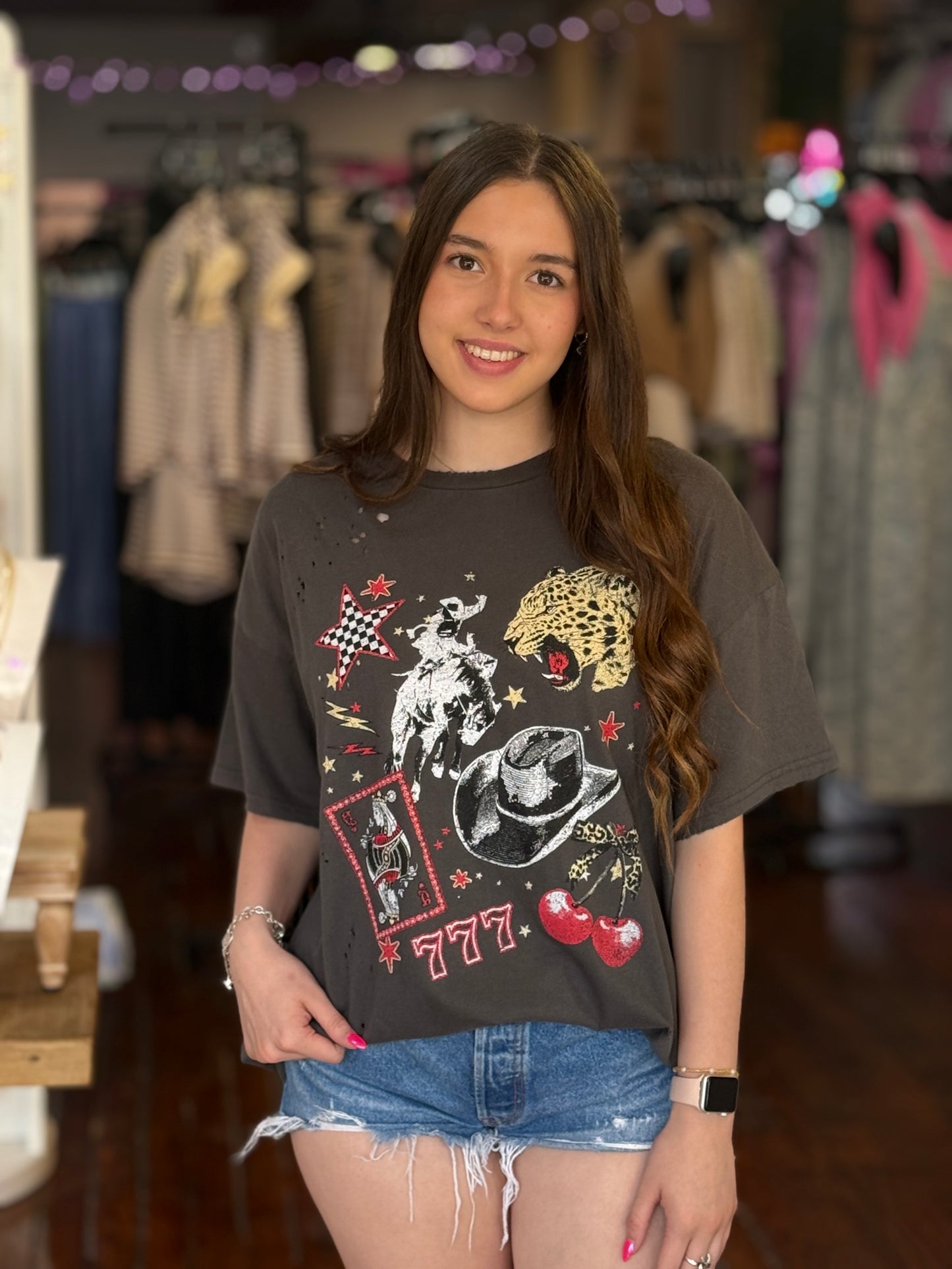 Retro Western Graphic Tee in Black