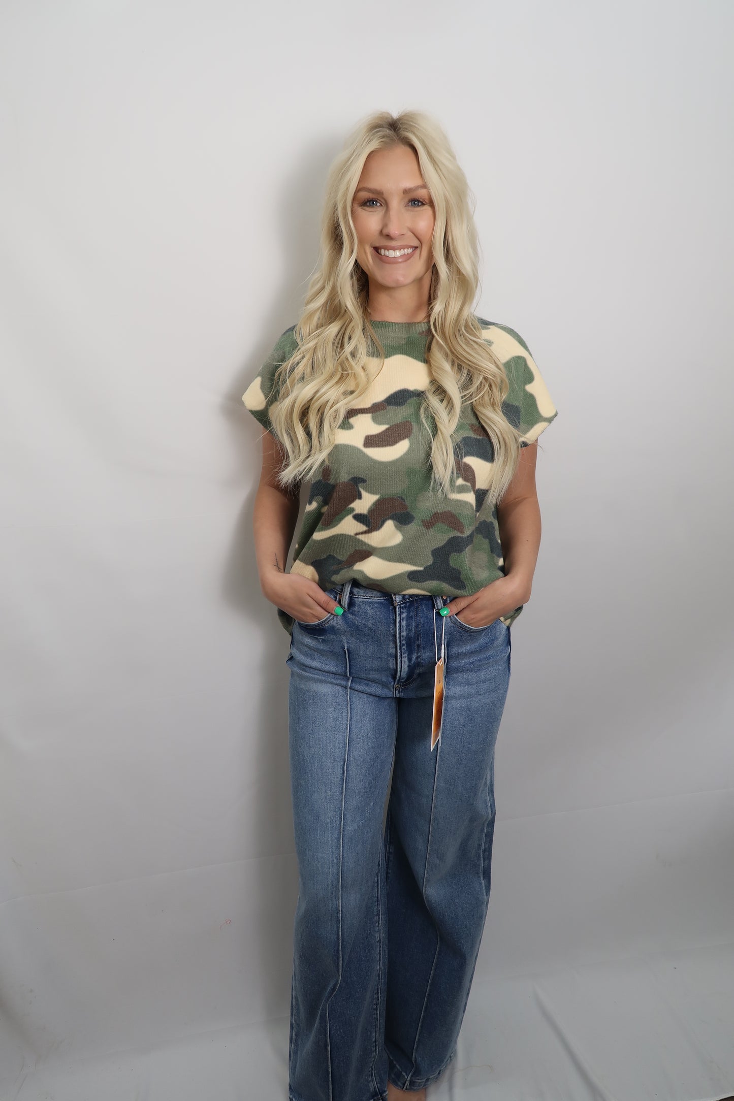 Camo Sweater Top