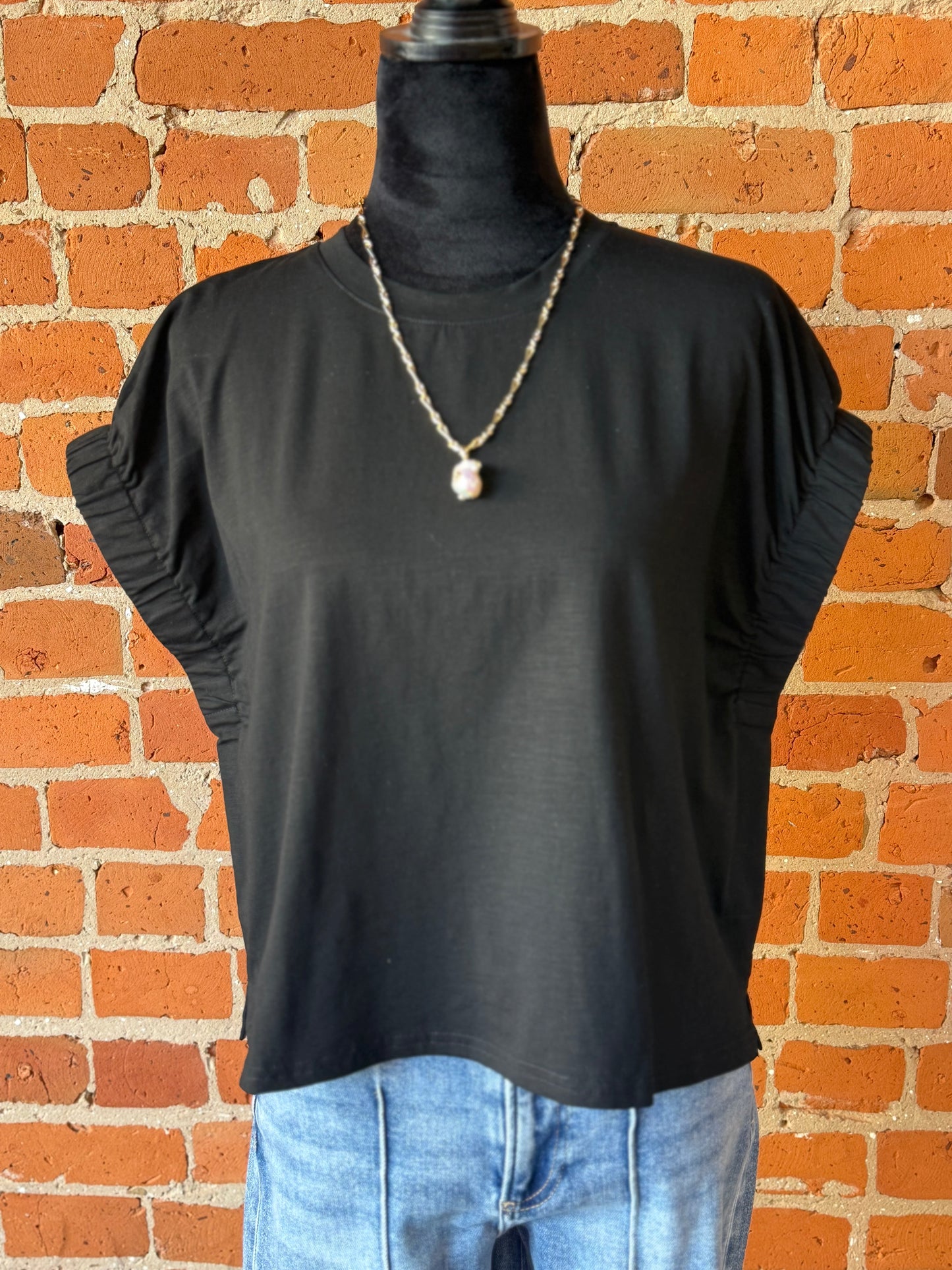 Easy Oversized Knit Top in Black