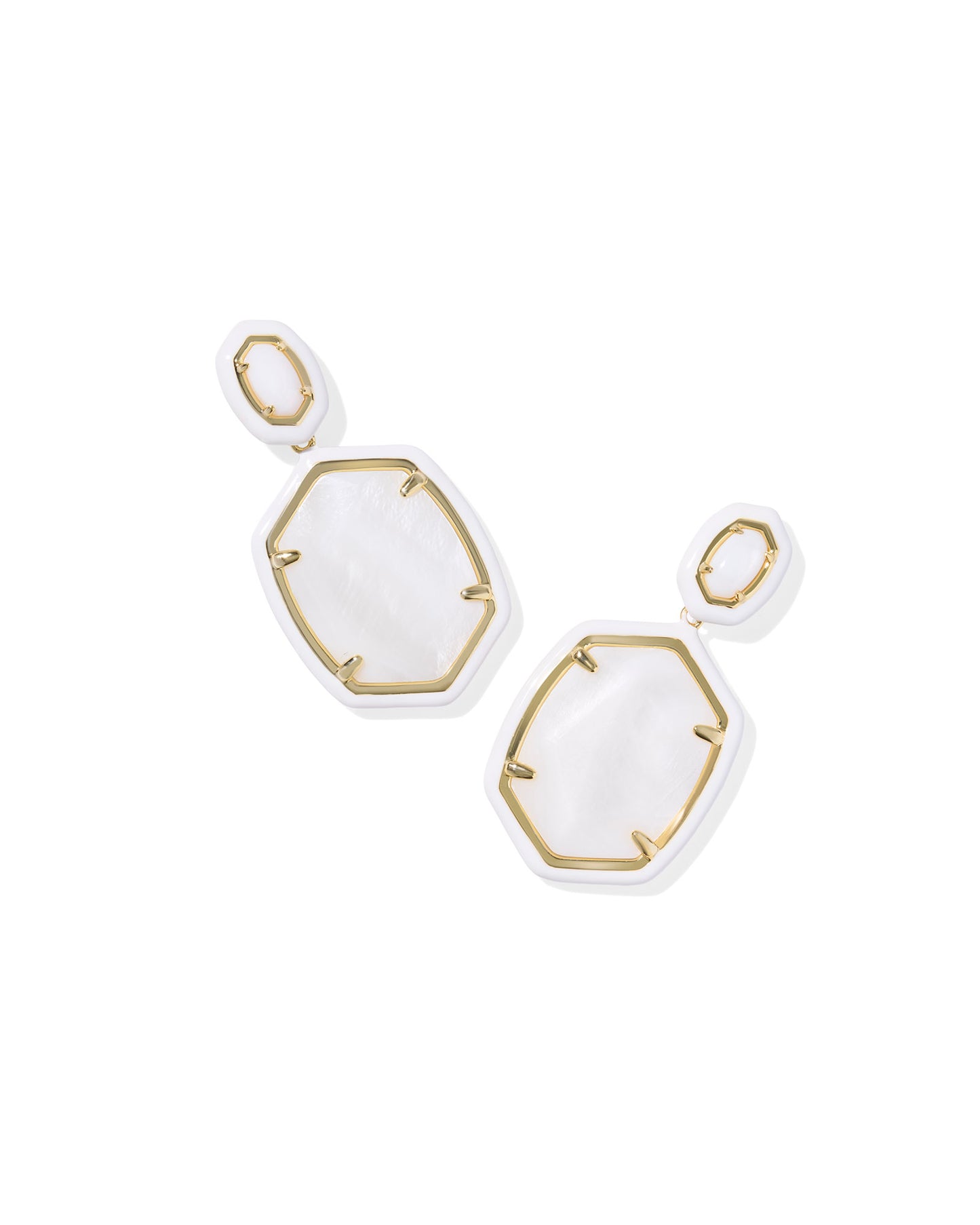 Daphne Enamel Frame Drop Earrings - KS