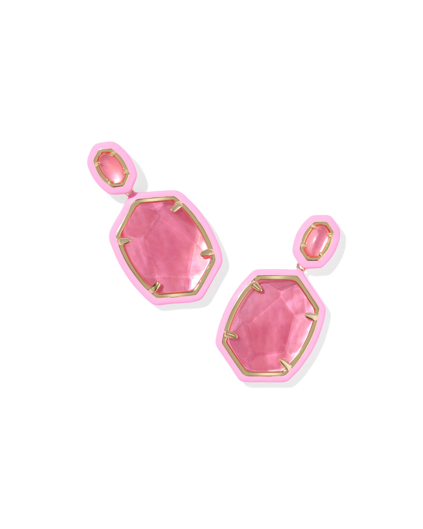 Daphne Enamel Frame Drop Earrings - KS