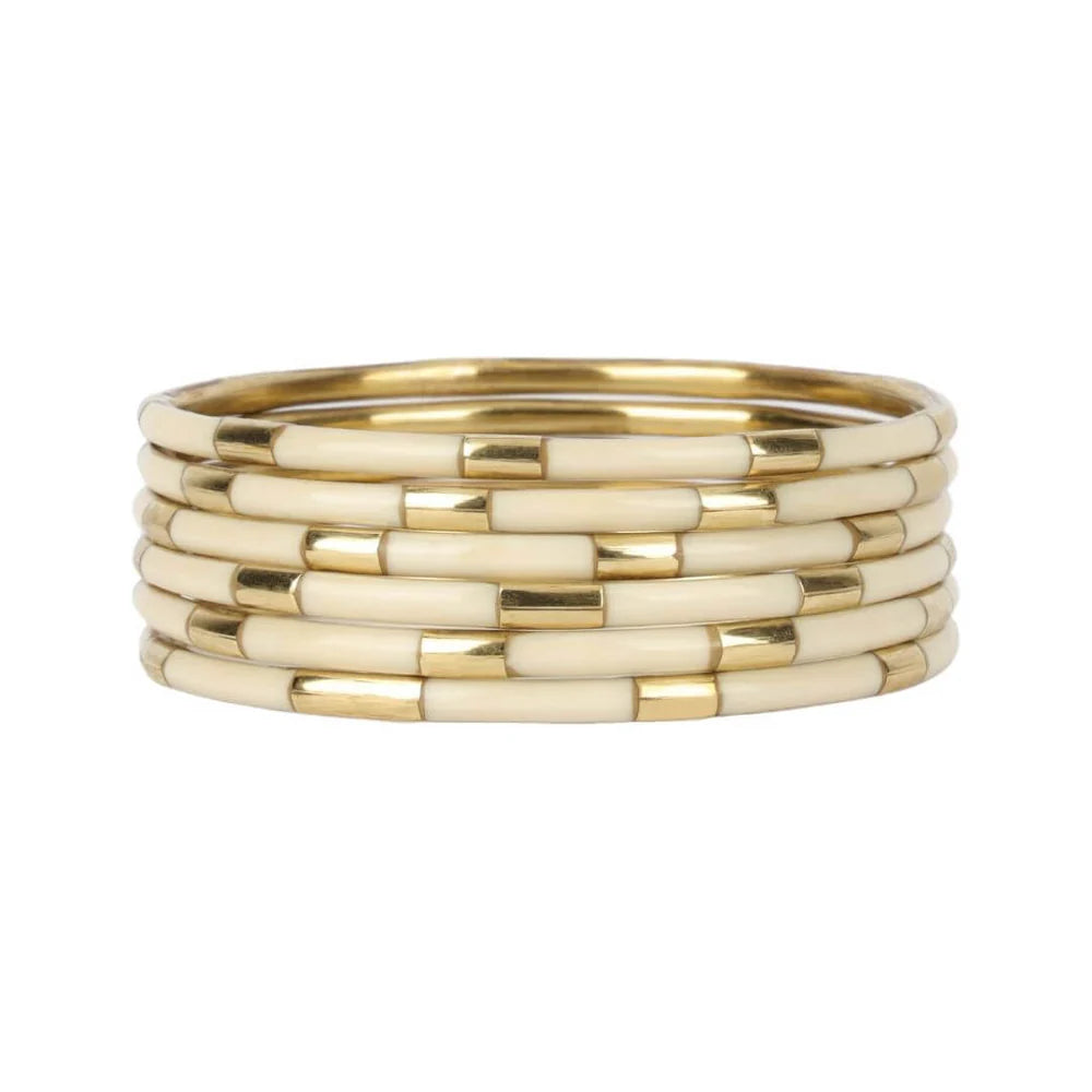 Ivory Veda Bangles Set of 6 - BudHaGirl
