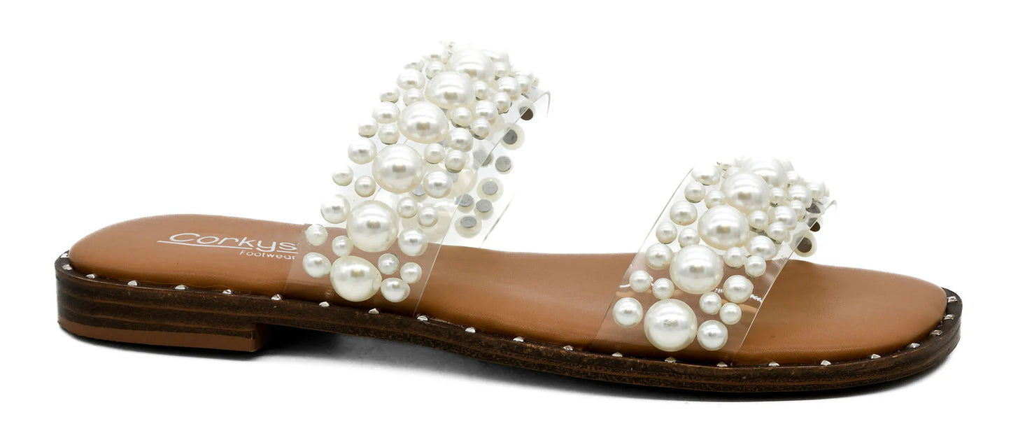 Corkys Mamma Mia Clear Pearls Sandals