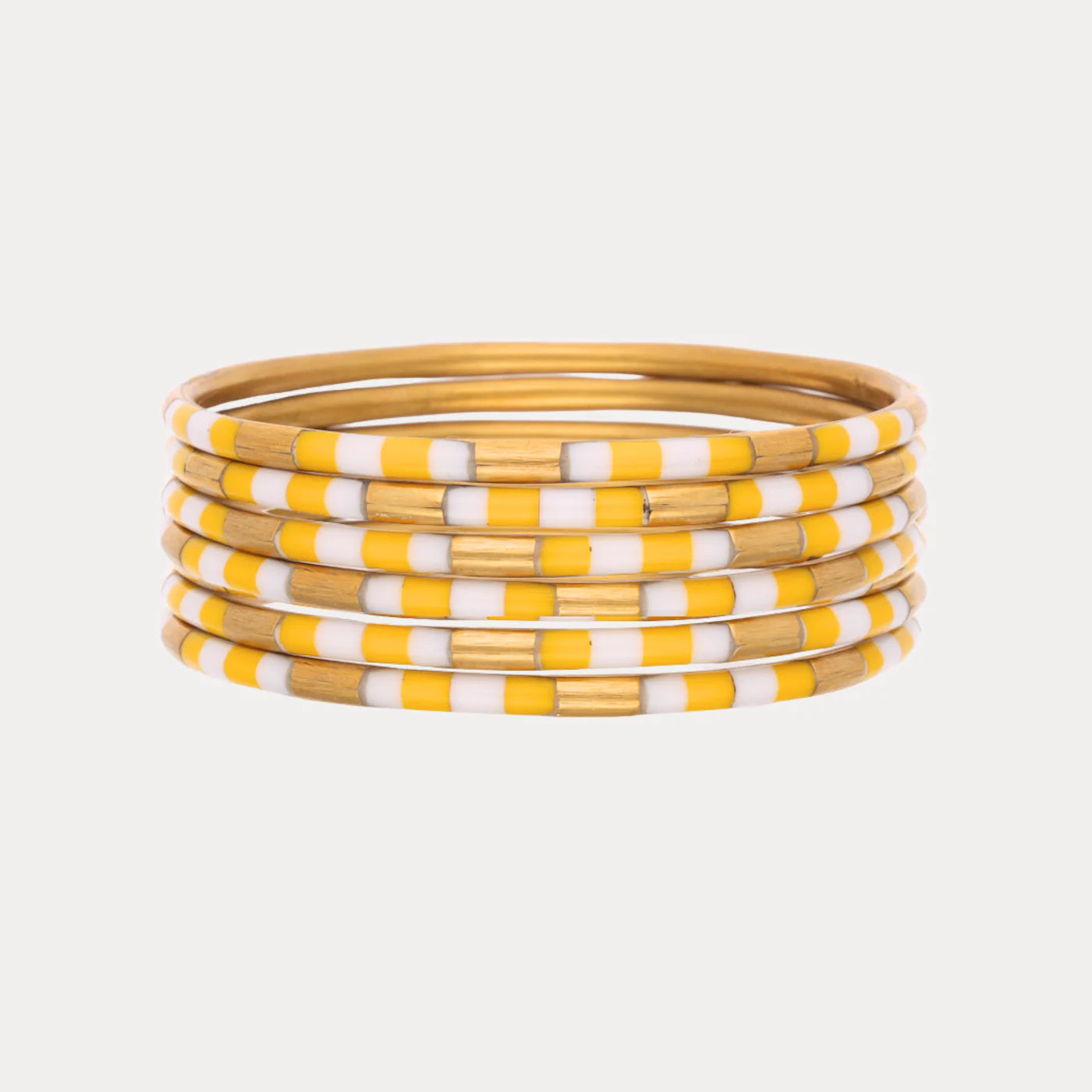 Yellow/White Veda Bangles Set of 6 - BuDhaGirl