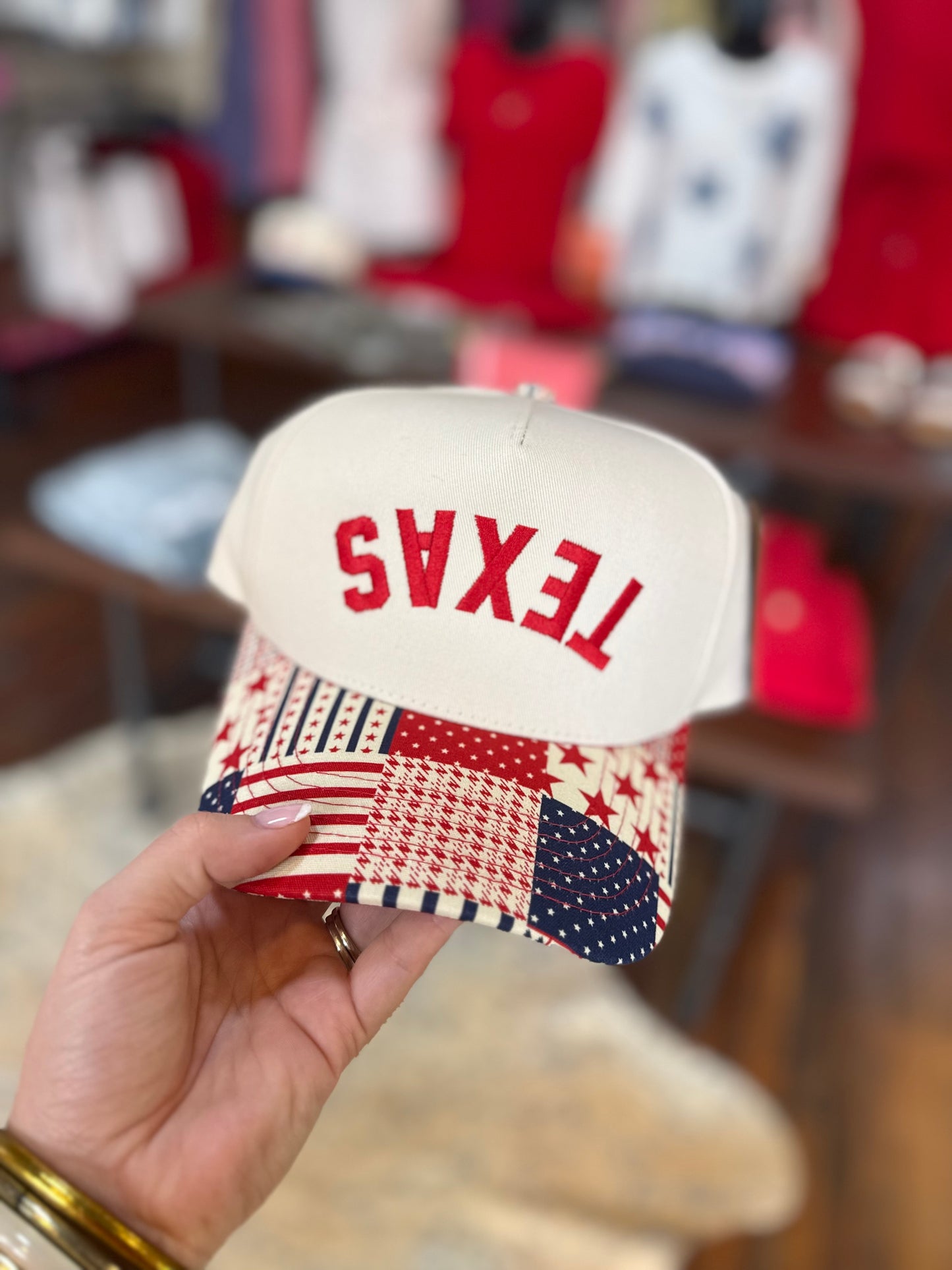 Texas Patchwork Brim Trucker Hat