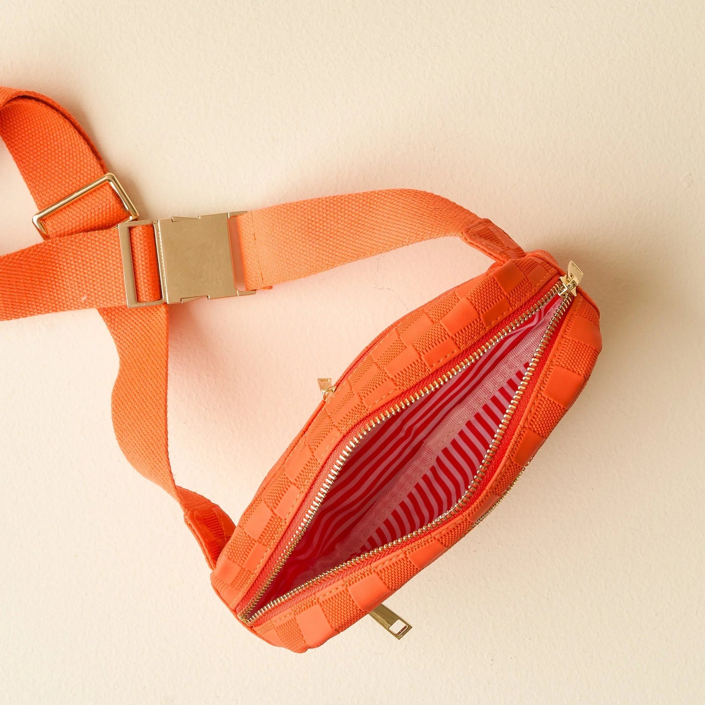 Urban Check Belt Bag - Orange