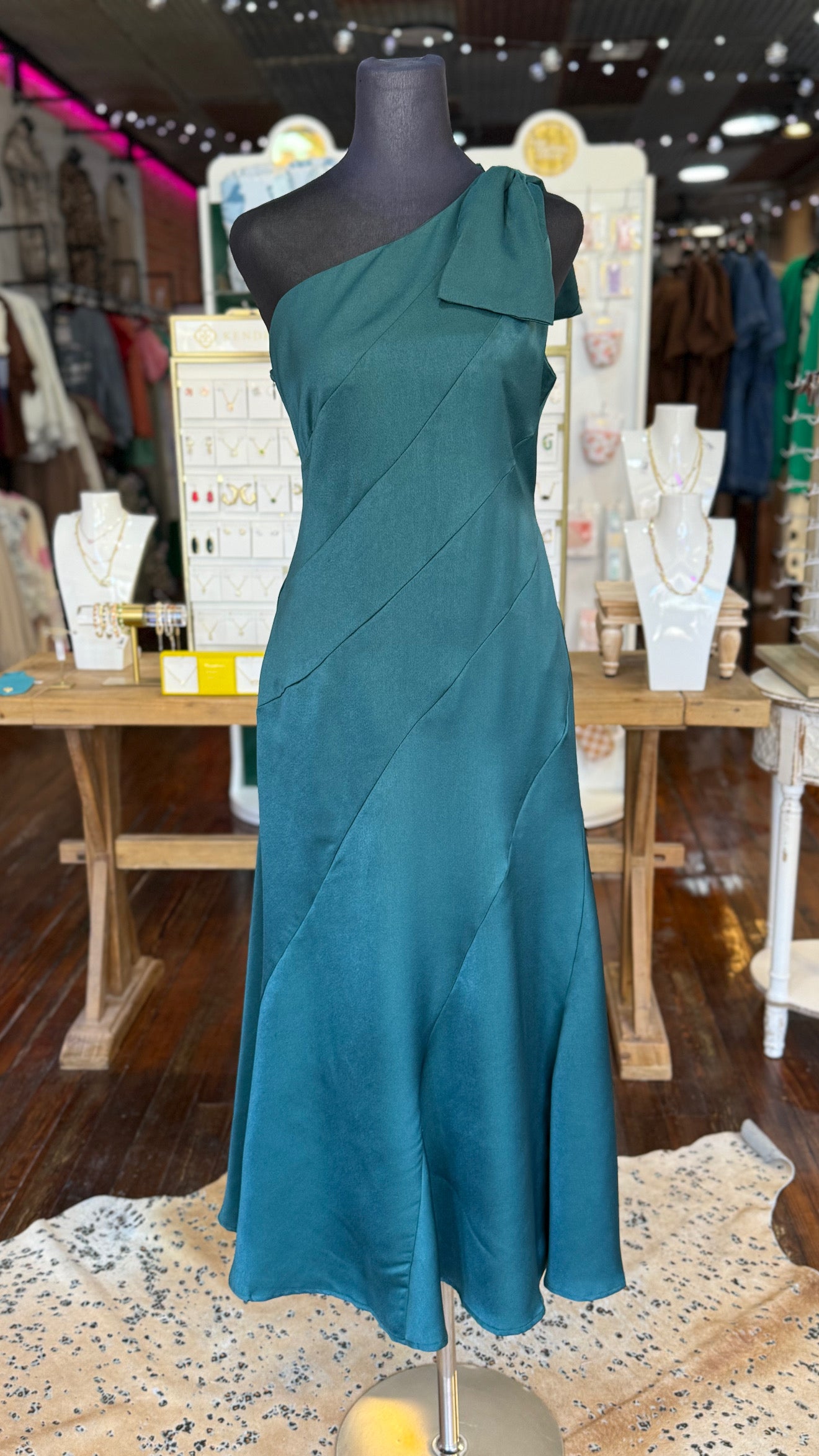 Holiday Glam Dress in Dark Green