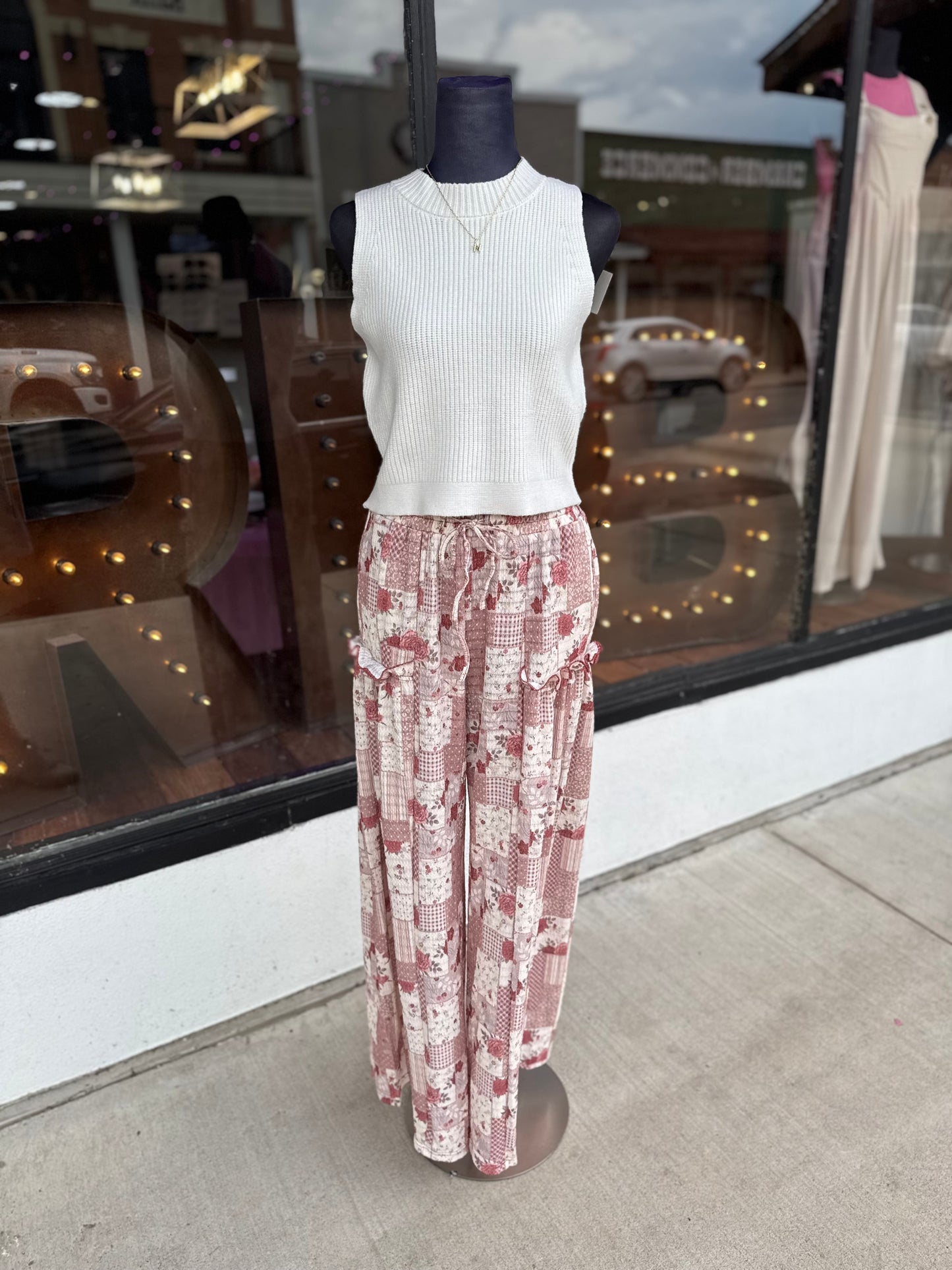 Rose Patchwork Pants