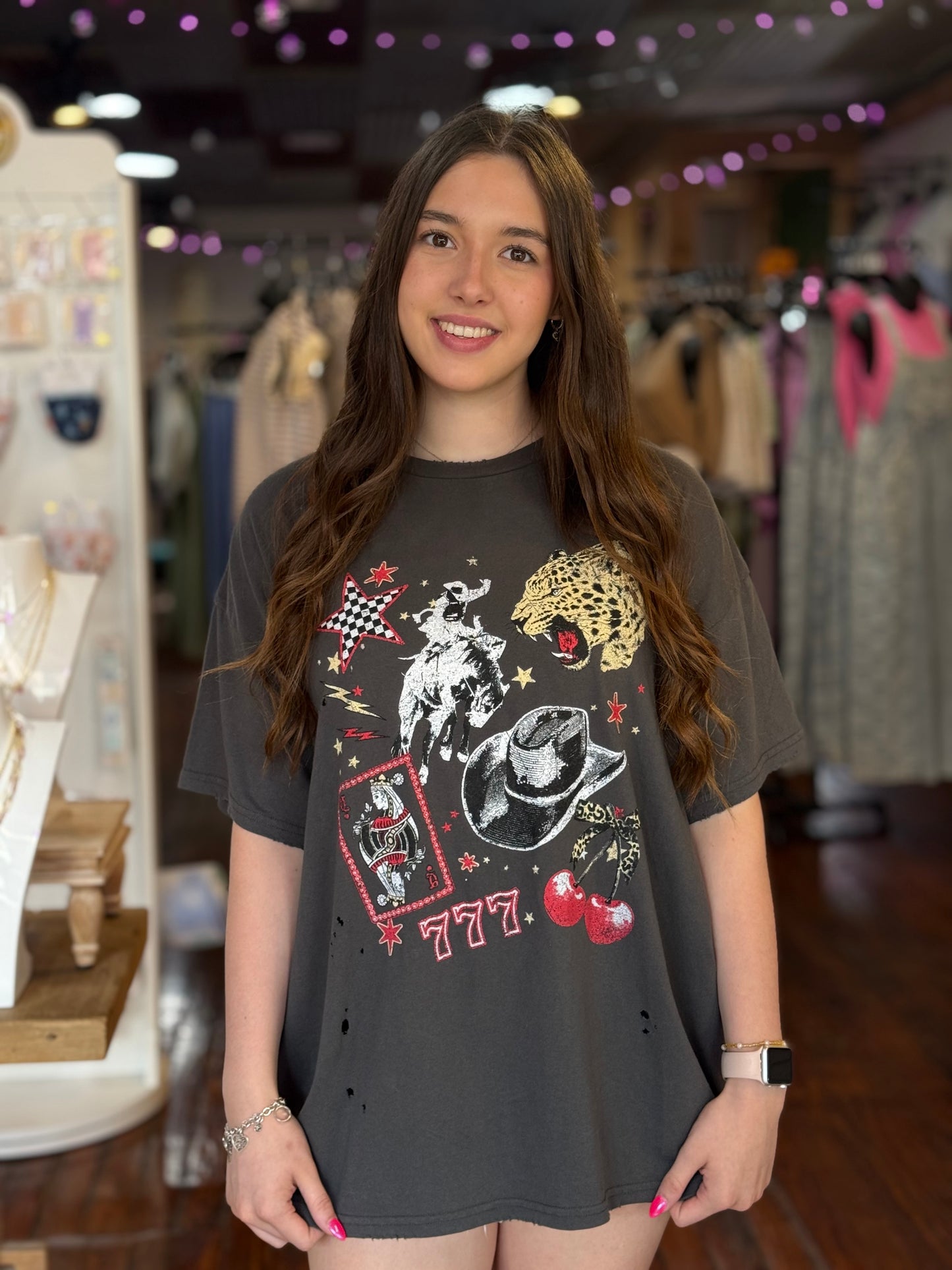 Retro Western Graphic Tee in Black
