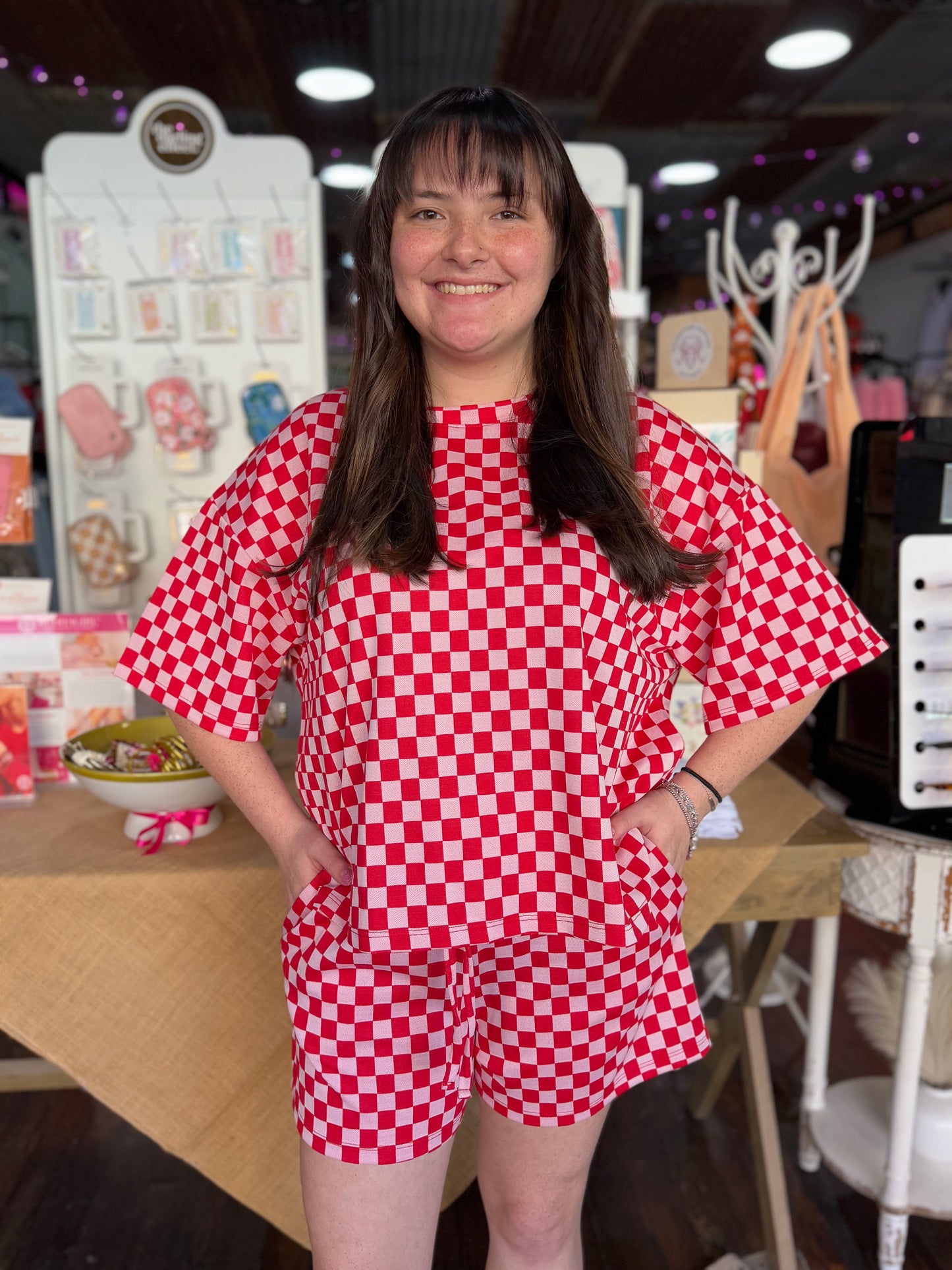 Checker Set in Red