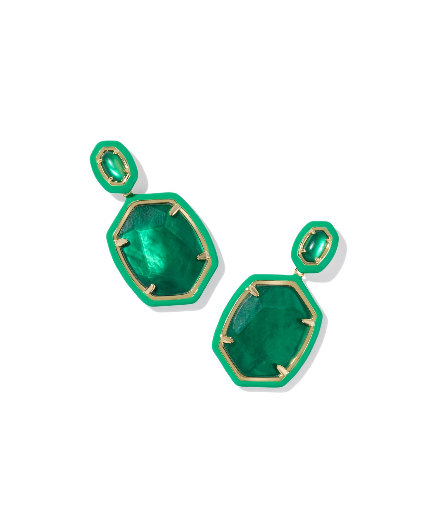 Daphne Enamel Frame Drop Earrings - KS