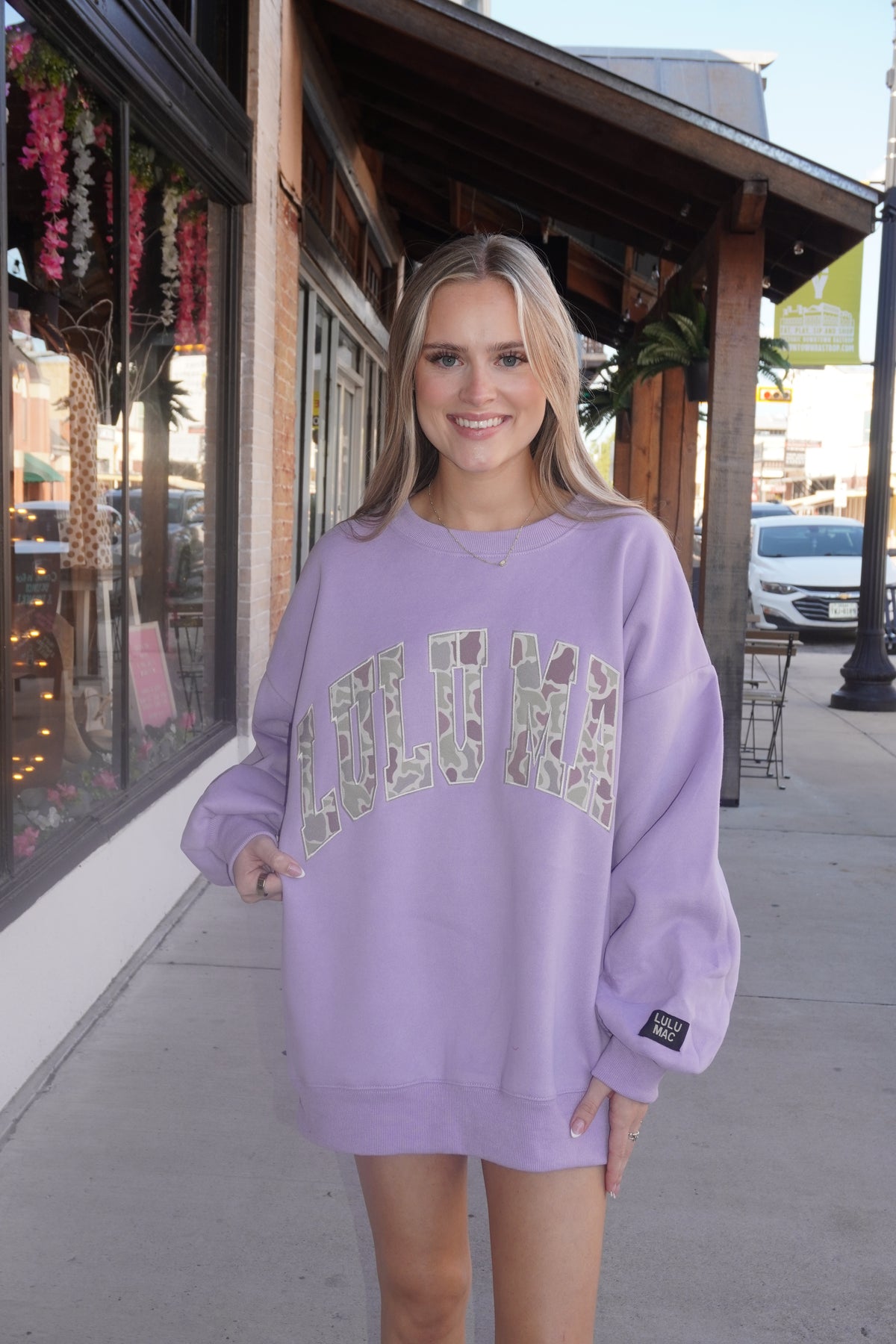 Lulu Mac Camo Sweatshirt in Lavender