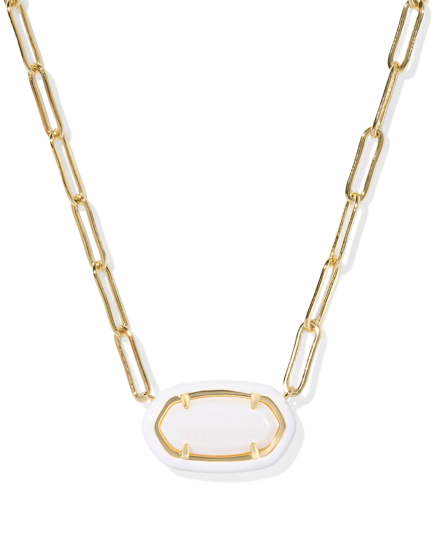 Elisa Enamel Frame Paperclip Necklace - KS
