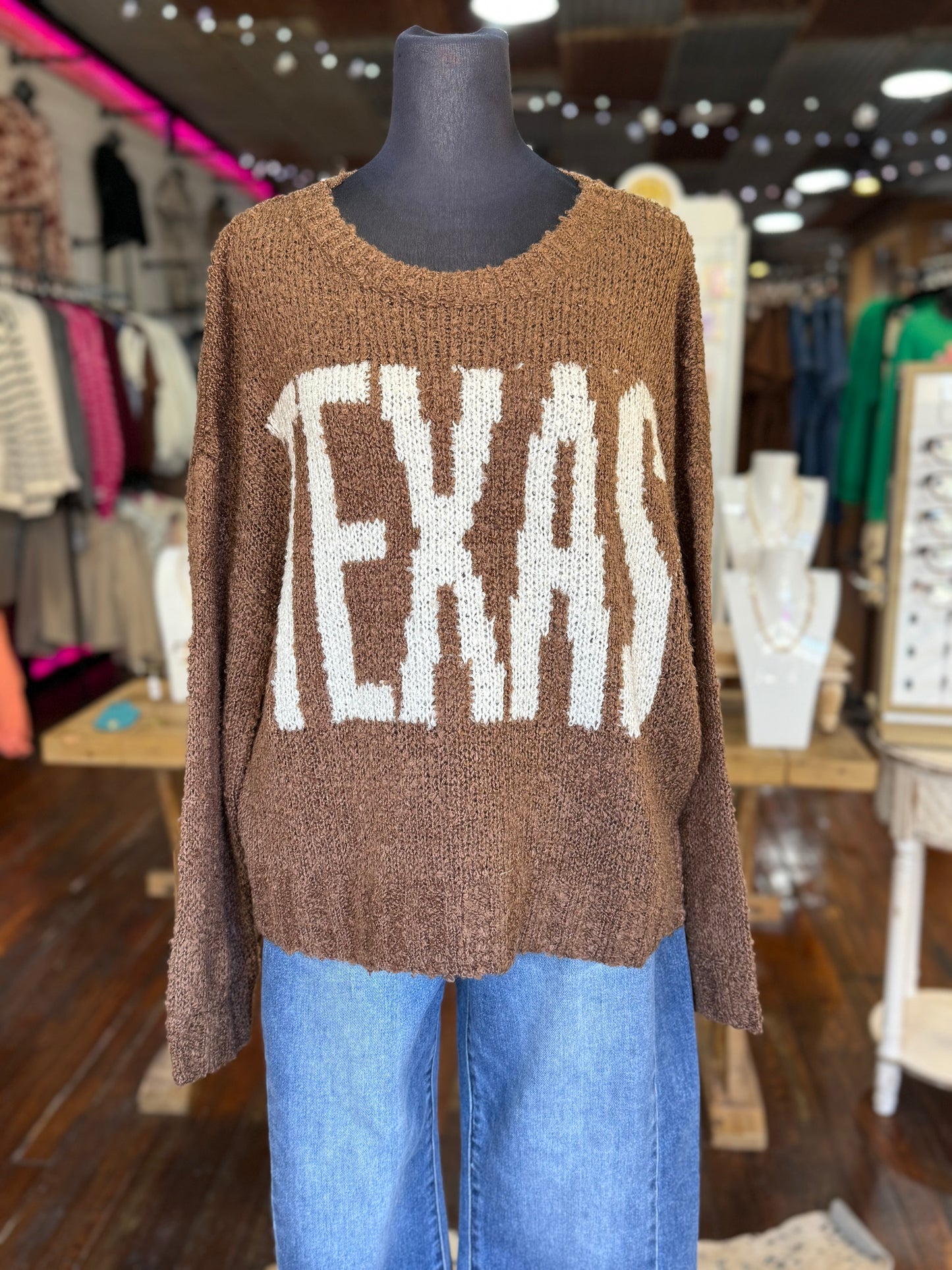 Texas Chunky Knit Sweater in Mocha