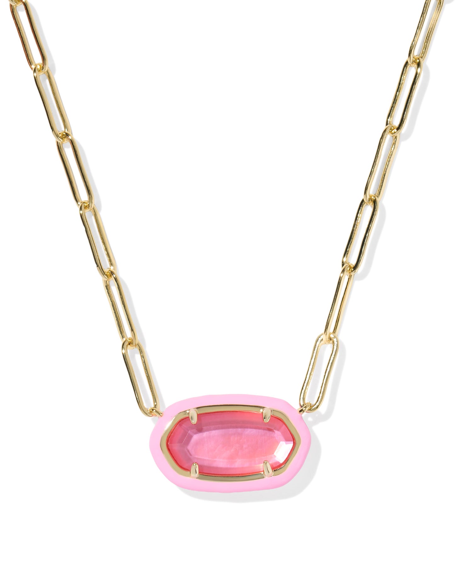 Elisa Enamel Frame Paperclip Necklace - KS