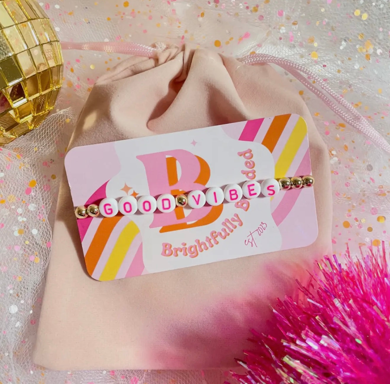 Good Vibes Bracelet - Brightfully Beaded