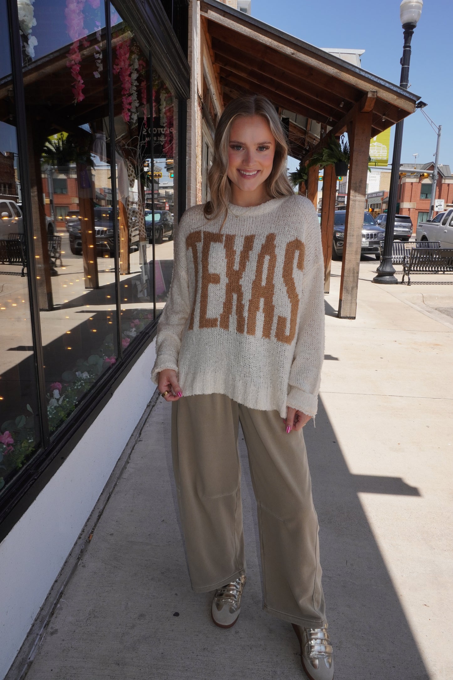 Texas Chunky Knit Sweater in Cream