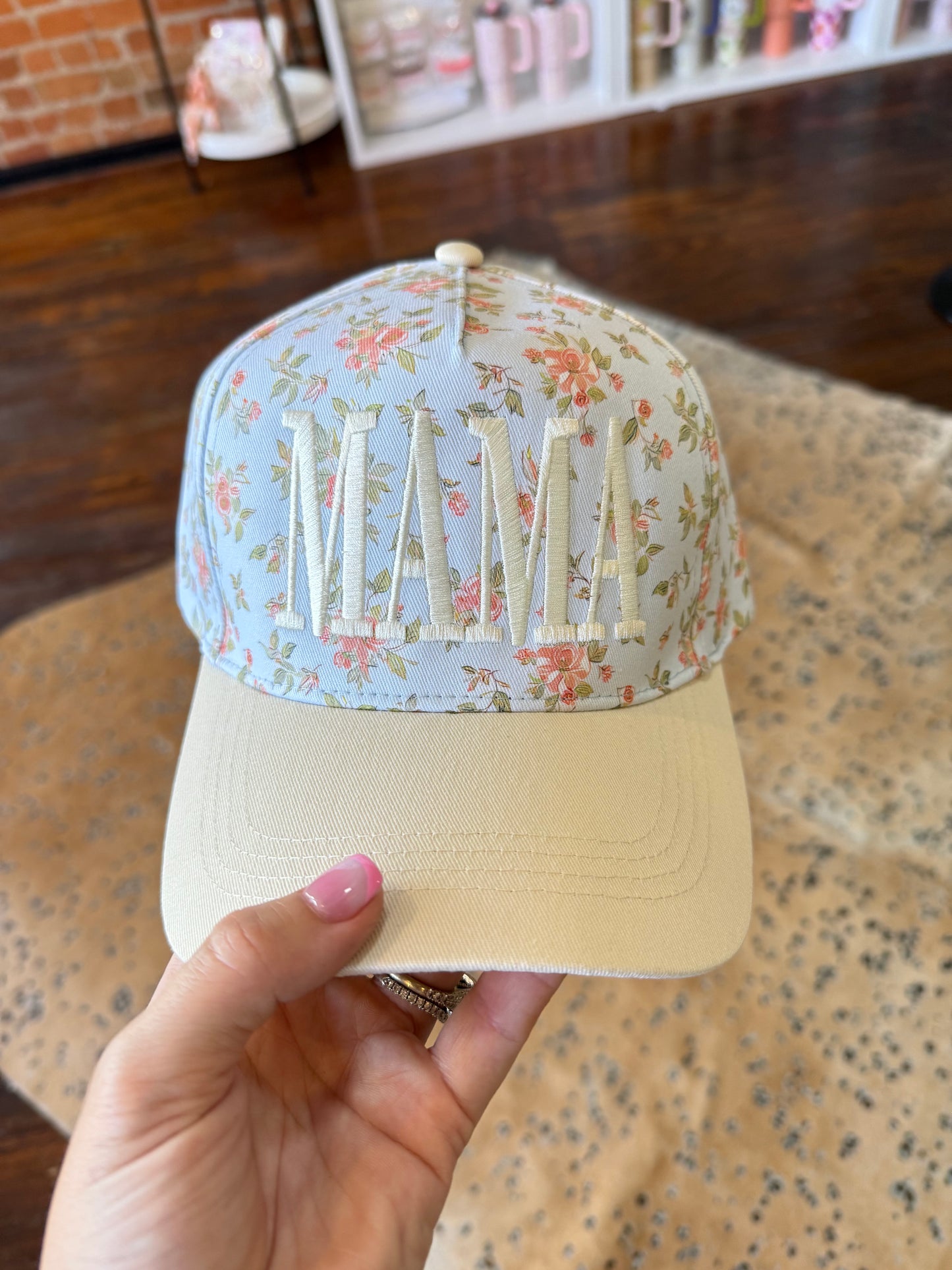 Mama Flower Pattern Trucker Hat