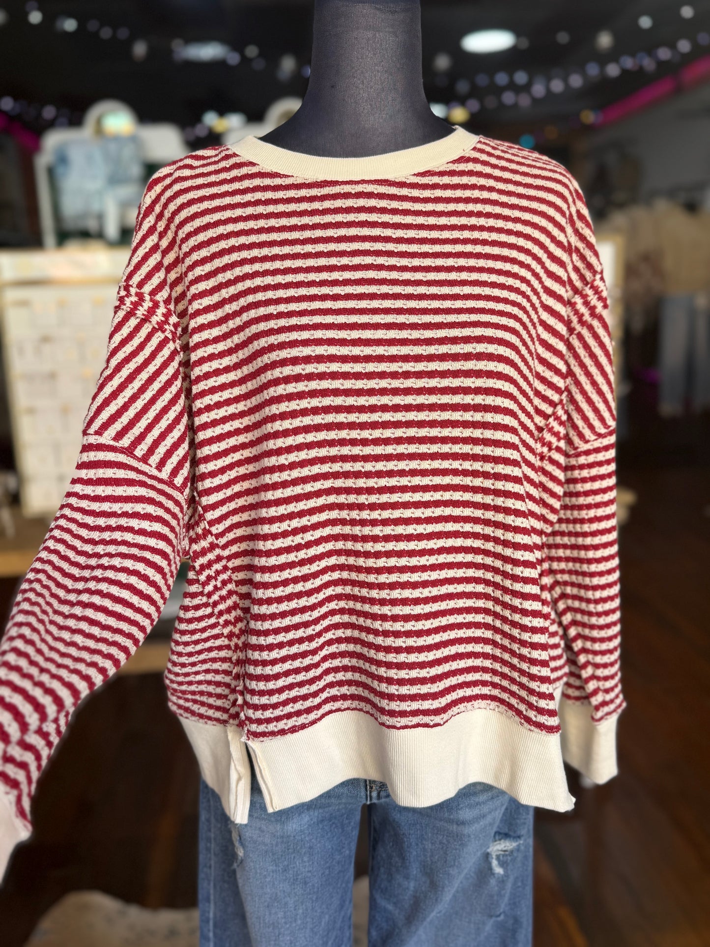 Cardinal Striped Knit Top