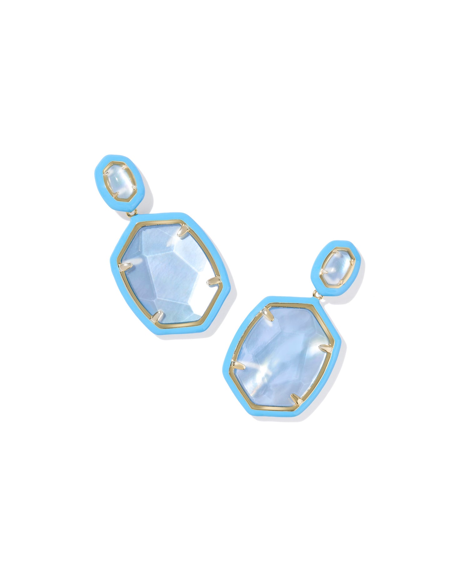Daphne Enamel Frame Drop Earrings - KS