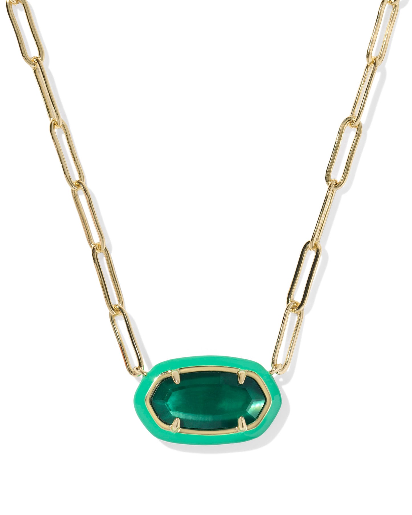 Elisa Enamel Frame Paperclip Necklace - KS
