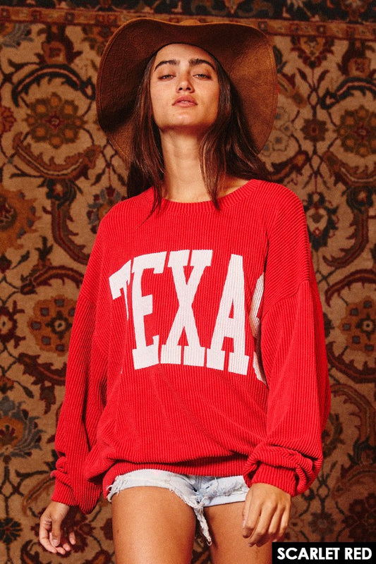 Texas Sweatshirt in Red