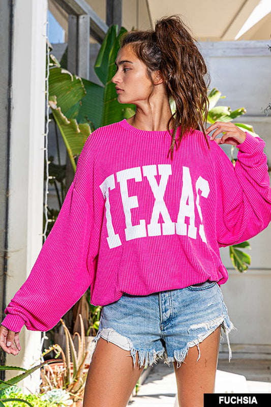 Texas Sweatshirt in Fuchsia