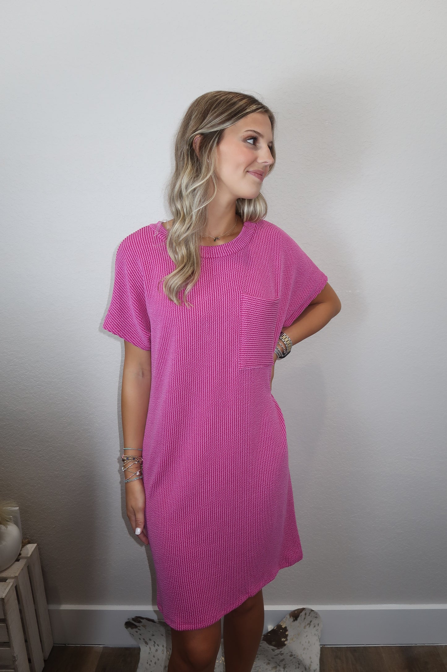 Basic Ribbed Dress in Orchid